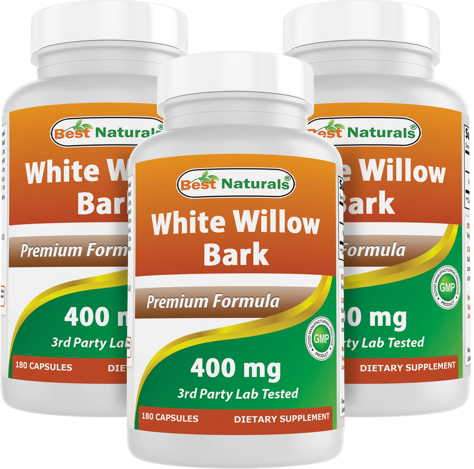 Best Naturals White Willow Bark 400 mg 180 Capsules (180 Count (Pack of 3)) Best Naturals buy supplements canada