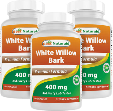 Best Naturals White Willow Bark 400 mg 180 Capsules (180 Count (Pack of 3)) Best Naturals buy supplements canada