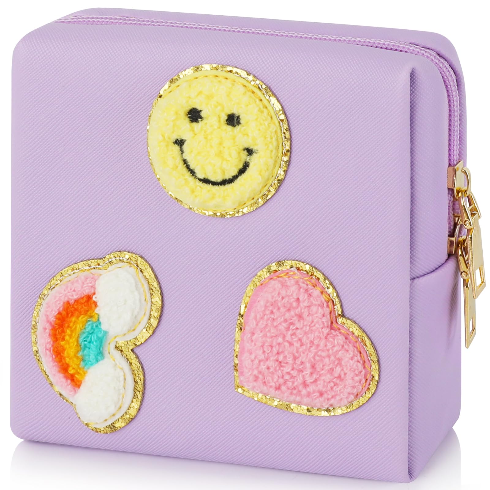 Preppy Patch Period Bag for Teen Aged Girls, Sanitary Napkin Storage Bag, Functional PU Leather Sanitary airogym buy supplements canada