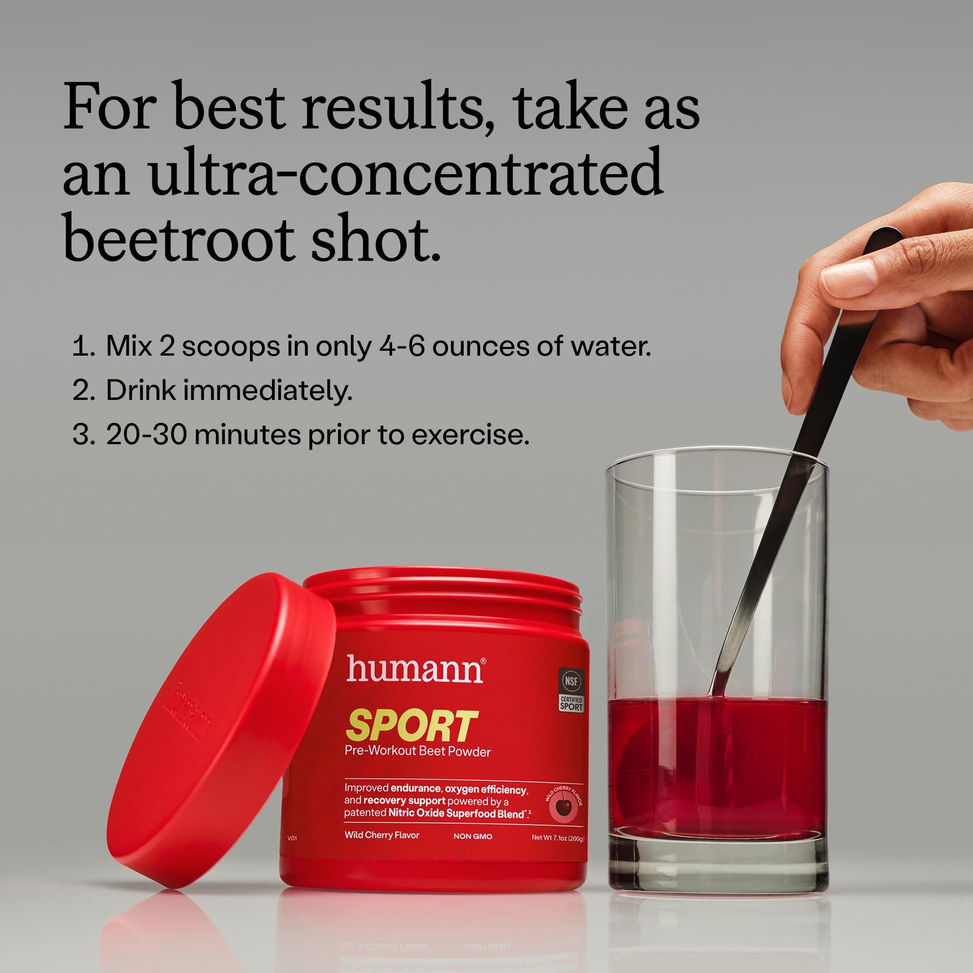 Humann SuperBeets Sport Endurance Pre Workout Powder, Nitric Oxide Supplement, NSF Certified, Stimulant & Caffeine Free, Made with Beet Root, Humann buy supplements canada