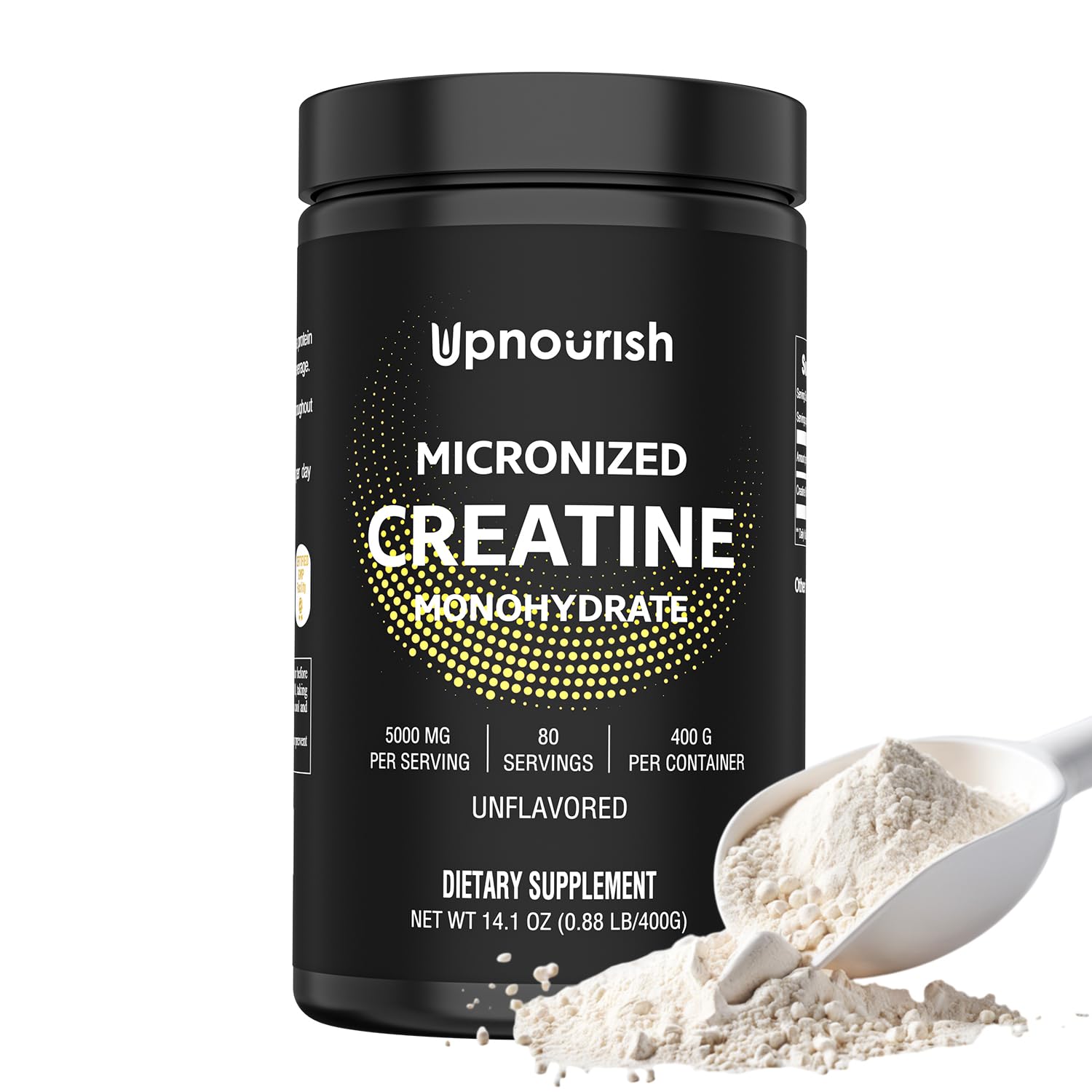 UpNourish Micronized Creatine Monohydrate Powder 400 G - Unflavored Vegan for Pre Workout, Muscle Building Pure Women and Men Instantized Supplement, 80 Servings 14.1096 Ounce UpNourish buy supplements canada