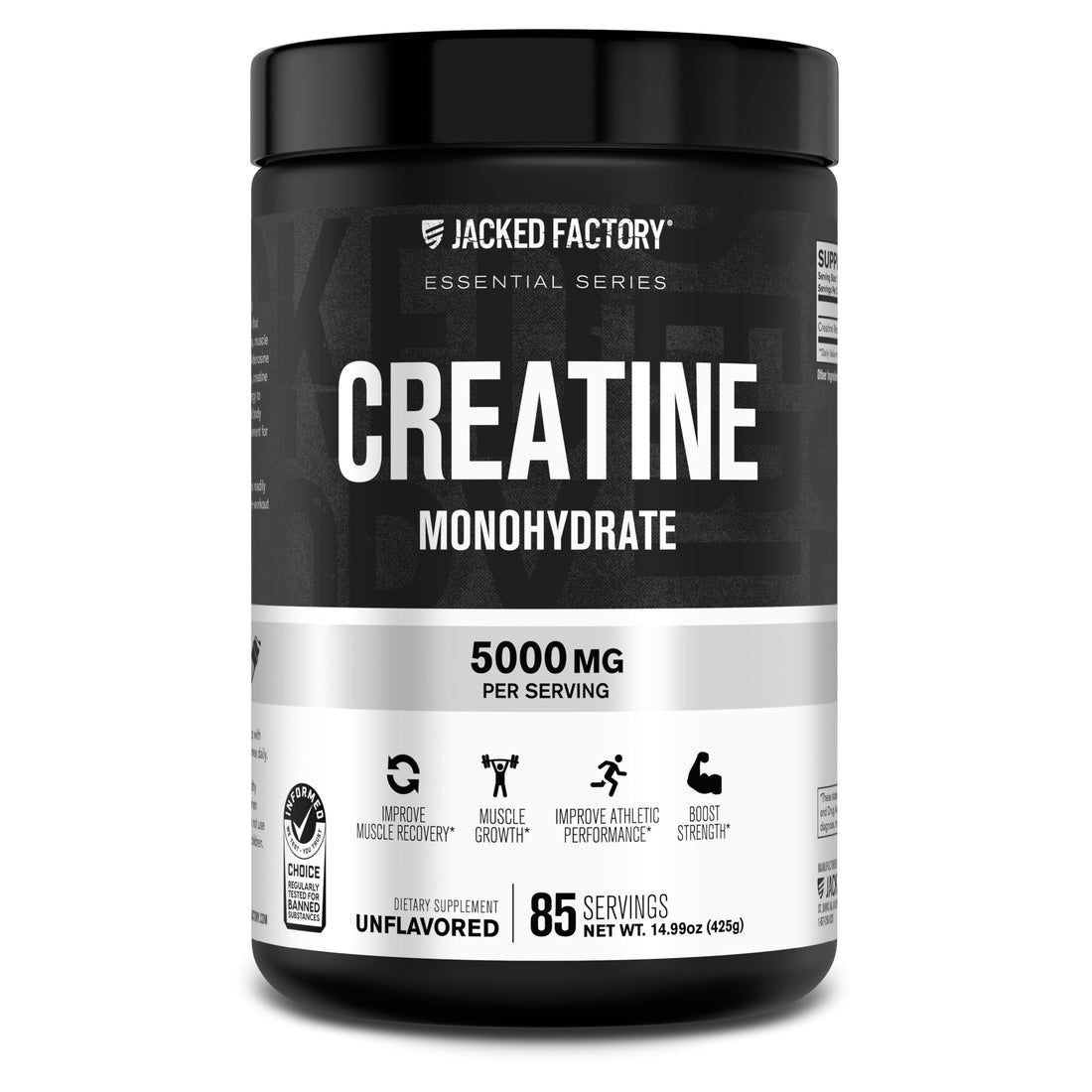 Jacked Factory Creatine Monohydrate Powder 425g - 5g Daily Creatine Supplement for Men and Women, Vegan-Friendly Jacked Factory buy supplements canada