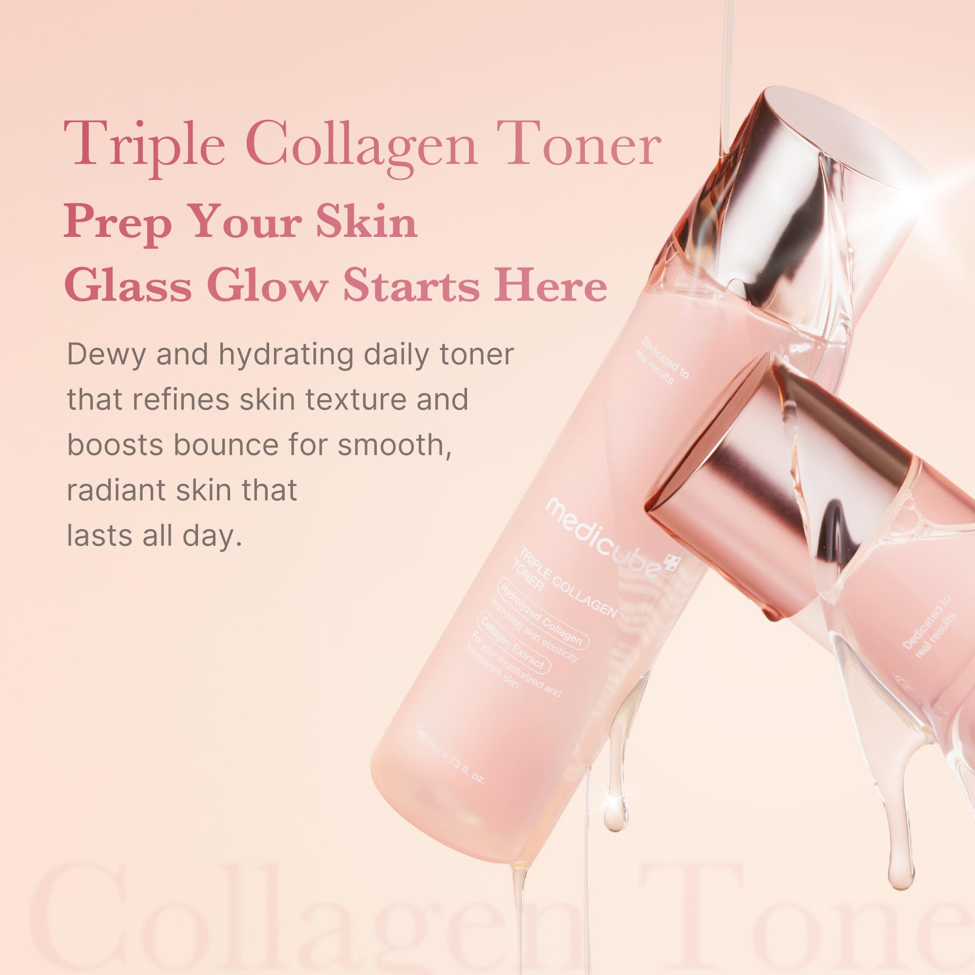 Medicube Triple Collagen Toner - Hydrolyzed, Atelo, & Soluble Collagen for Deep Hydration & Plump Skin - Fast-Absorbing Formula medicube buy supplements canada