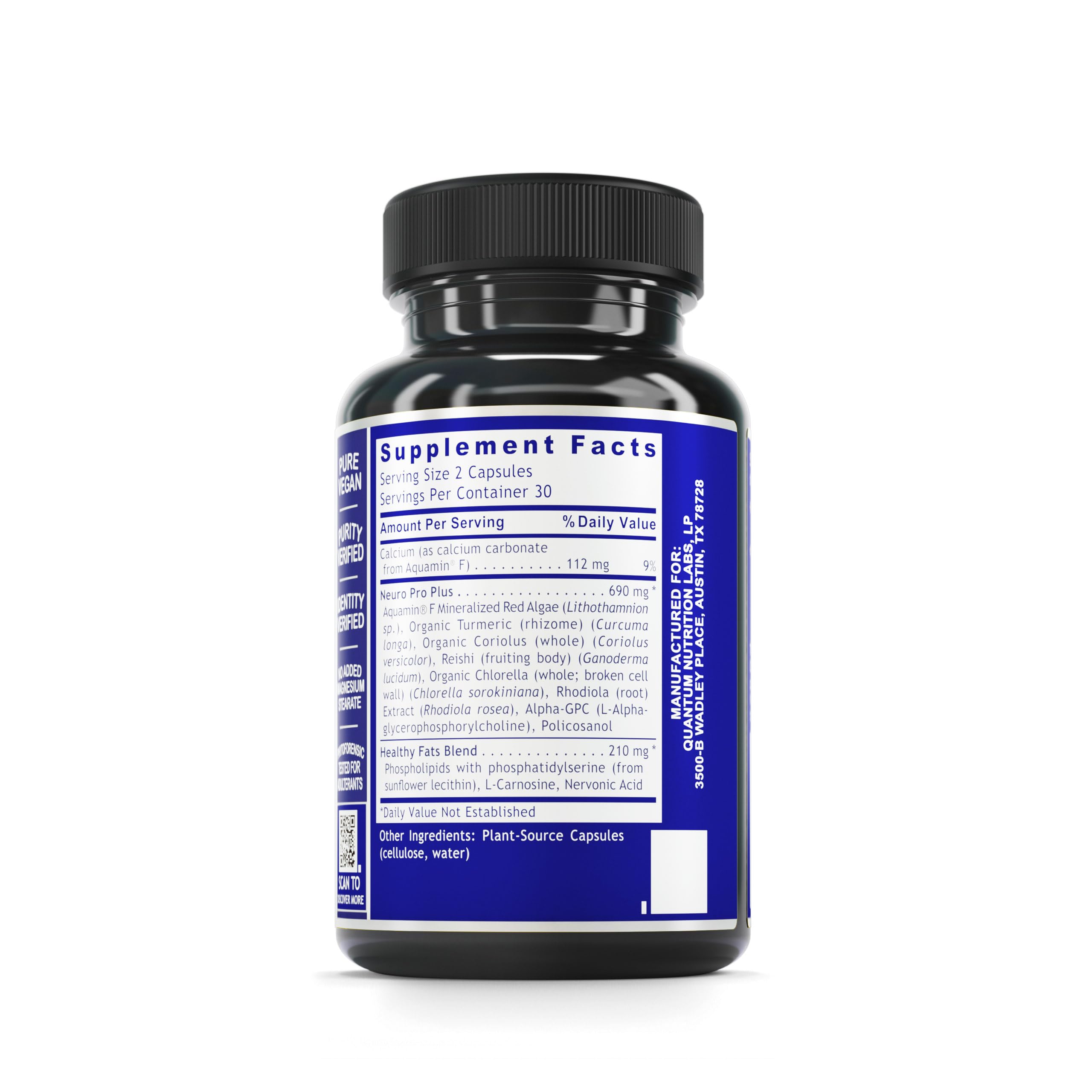 Quantum Nutrition Labs Nerve Support - Nerve Health Supplements, Brain Supplements, Nootropic with Rhodiola Rosea, Brain & Nerve Health - 60 Vegetarian Capsules Quantum Nutrition buy supplements canada