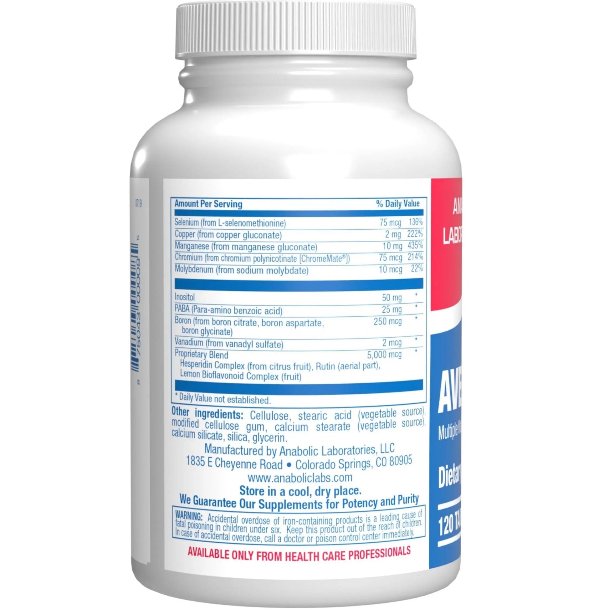 30-in-1 Adult Multivitamin with Iron - Antioxidant Rich Over 50 Multivitamin for Women and Men with Vitamins A C D E B Complex Zinc Magnesium Anabolic Laboratories buy supplements canada
