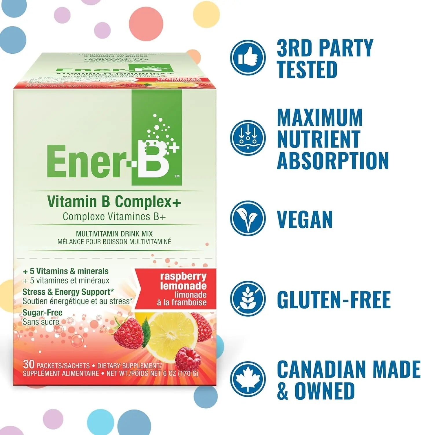 Ener-B+ Sugar Free Multivitamin Drink Mix - Vitamin Packets for Water, Electrolytes Powder No Sugar, Hydration Boost Packets, Zero Sugar Ener-Life buy supplements canada