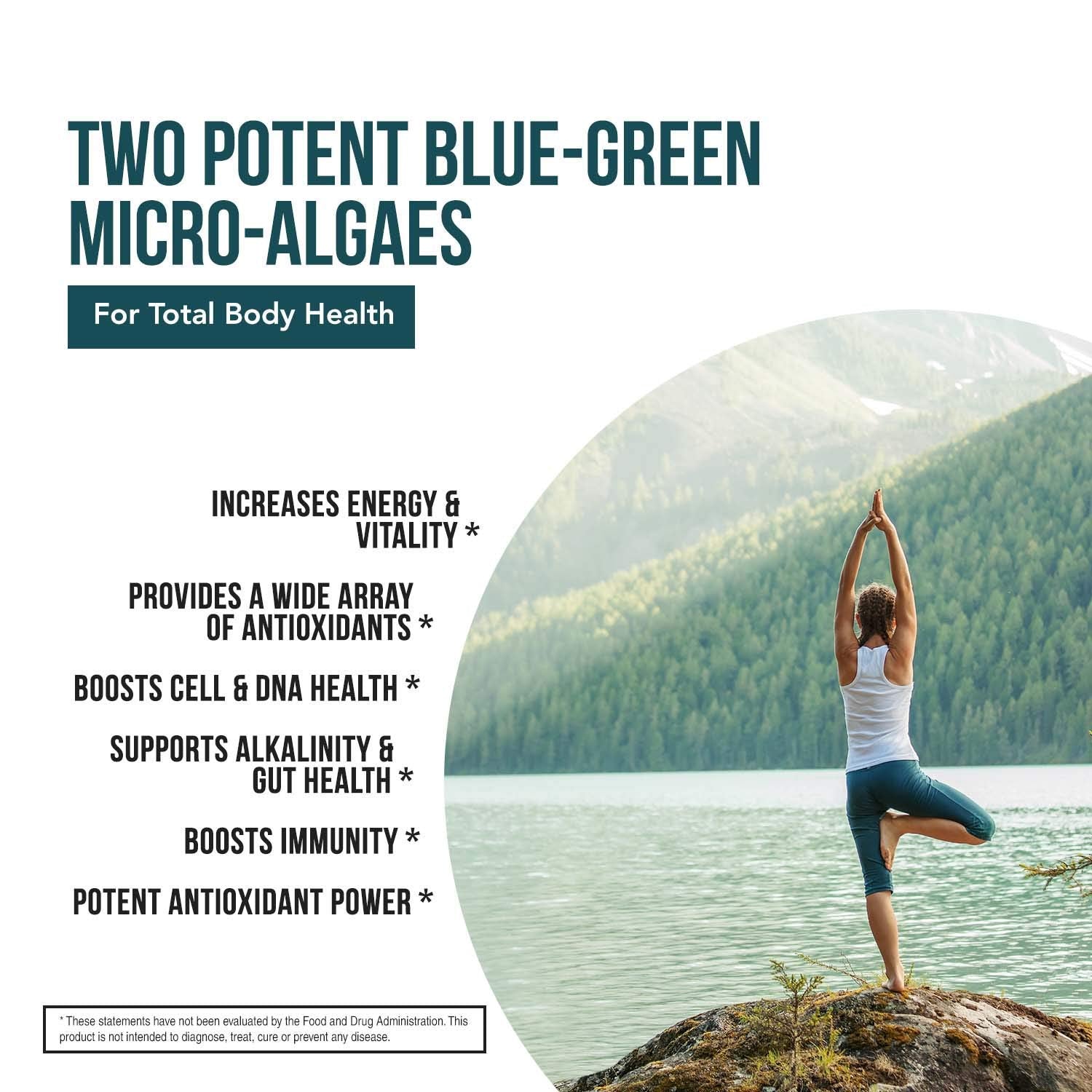 Organic Spirulina & Chlorella Tablets – 4 Organic Certifications, Raw, Non-Irradiated – 50/50 Blue Green Algae Blend – Antioxidant Content Equal to 5 Servings of Vegetables (120 Tablets) Triquetra Health buy supplements canada