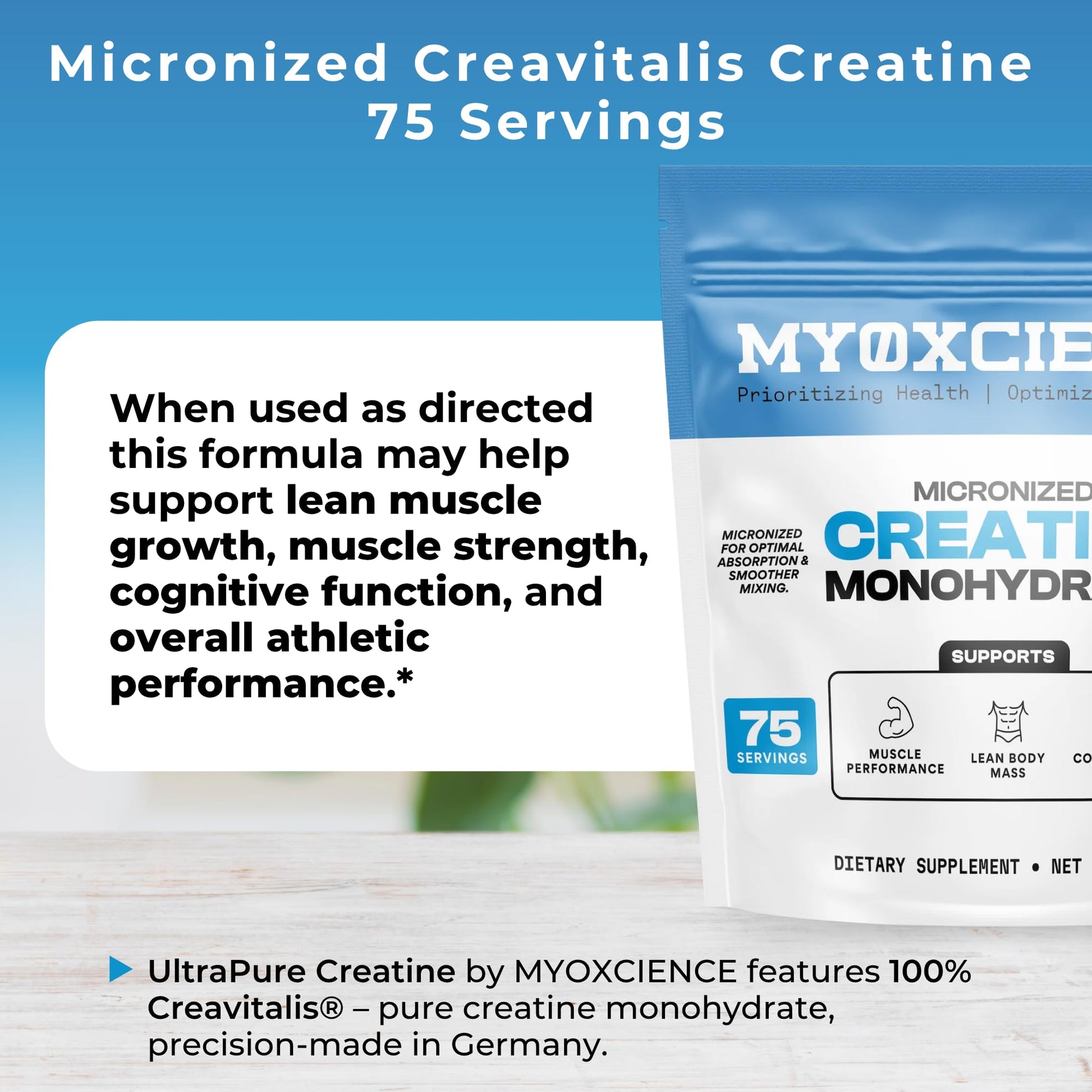 MYOXCIENCE Micronized Creavitalis Creatine | The World’s Purest Micronized Form of Creatine Monohydrate | Supports Muscle Performance MYOXCIENCE buy supplements canada