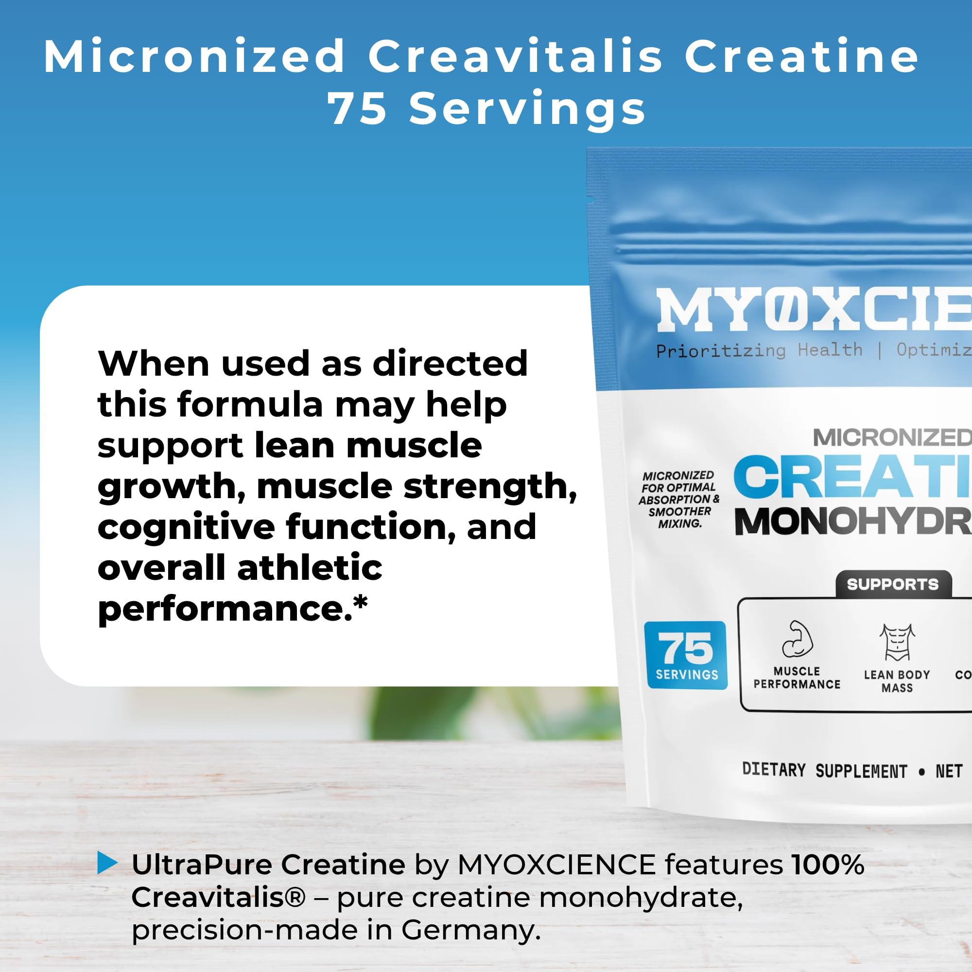 MYOXCIENCE Micronized Creavitalis Creatine | The World’s Purest Micronized Form of Creatine Monohydrate | Supports Muscle Performance MYOXCIENCE buy supplements canada