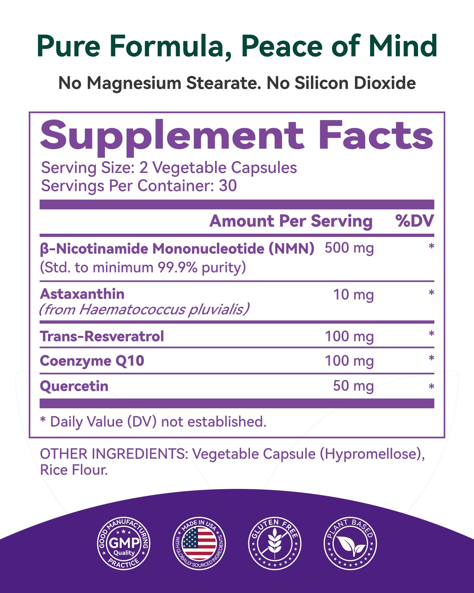 Inner Brightness NMN Supplement 500mg, 99.9% High Purity, Supports NAD+ Levels & Cellular Energy, 5-in-1 Formula with Resveratrol & Astaxanthin, Non-GMO, Gluten-Free, 60 Capsules Inner Brightness buy supplements canada