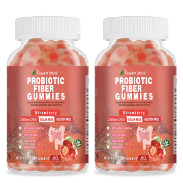 Vikaywoo Probiotic Fiber Gummies for Adults, No Sugar Added Strawberry Flavor– 2 Billion CFUs –Vitamin C,Vitamin D–Digestive Health & Regularity Support(120 Count) Vikaywoo buy supplements canada