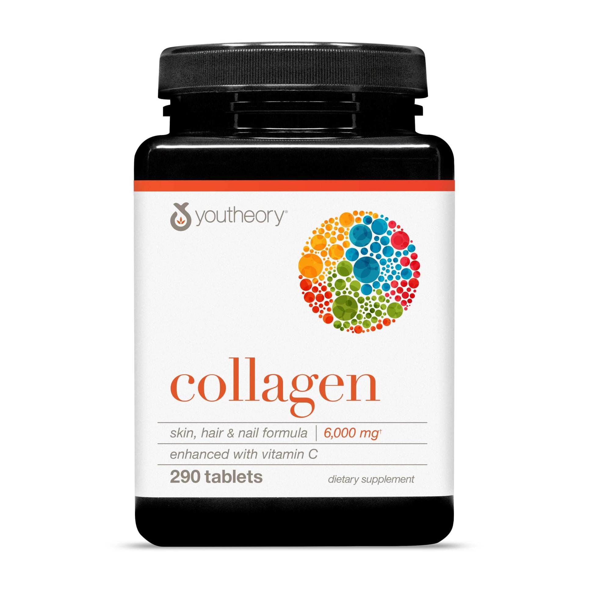 Youtheory Advanced Collagen - 6,000 mg Hydrolyzed Collagen Peptides - Includes Antioxidants & Contains Vitamin C - Hair Growth, Nails, Joint Health & Bone Support* - 290 Tablets (48-Day Supply) Youtheory buy supplements canada