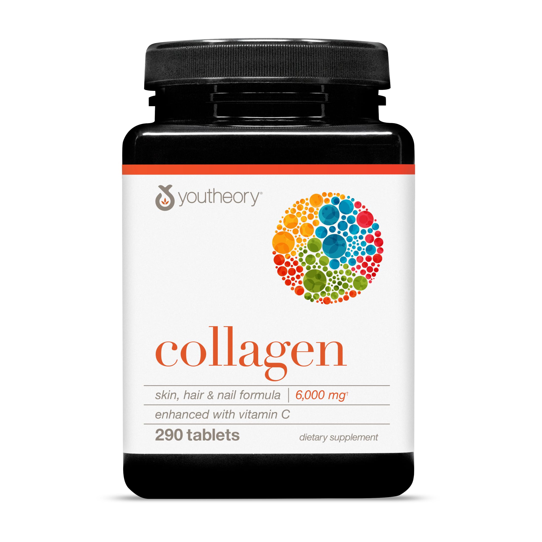 Youtheory Advanced Collagen - 6,000 mg Hydrolyzed Collagen Peptides - Includes Antioxidants & Contains Vitamin C - Hair Growth, Nails, Joint Health & Bone Support* - 290 Tablets (48-Day Supply) Youtheory buy supplements canada