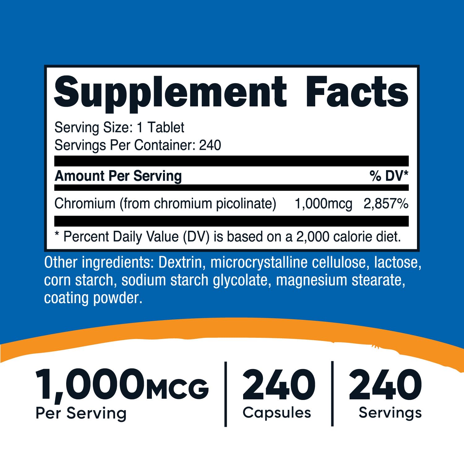 Nutricost Chromium 1000mcg, 240 Tablets - Gluten Free, Non-GMO Nutricost buy supplements canada