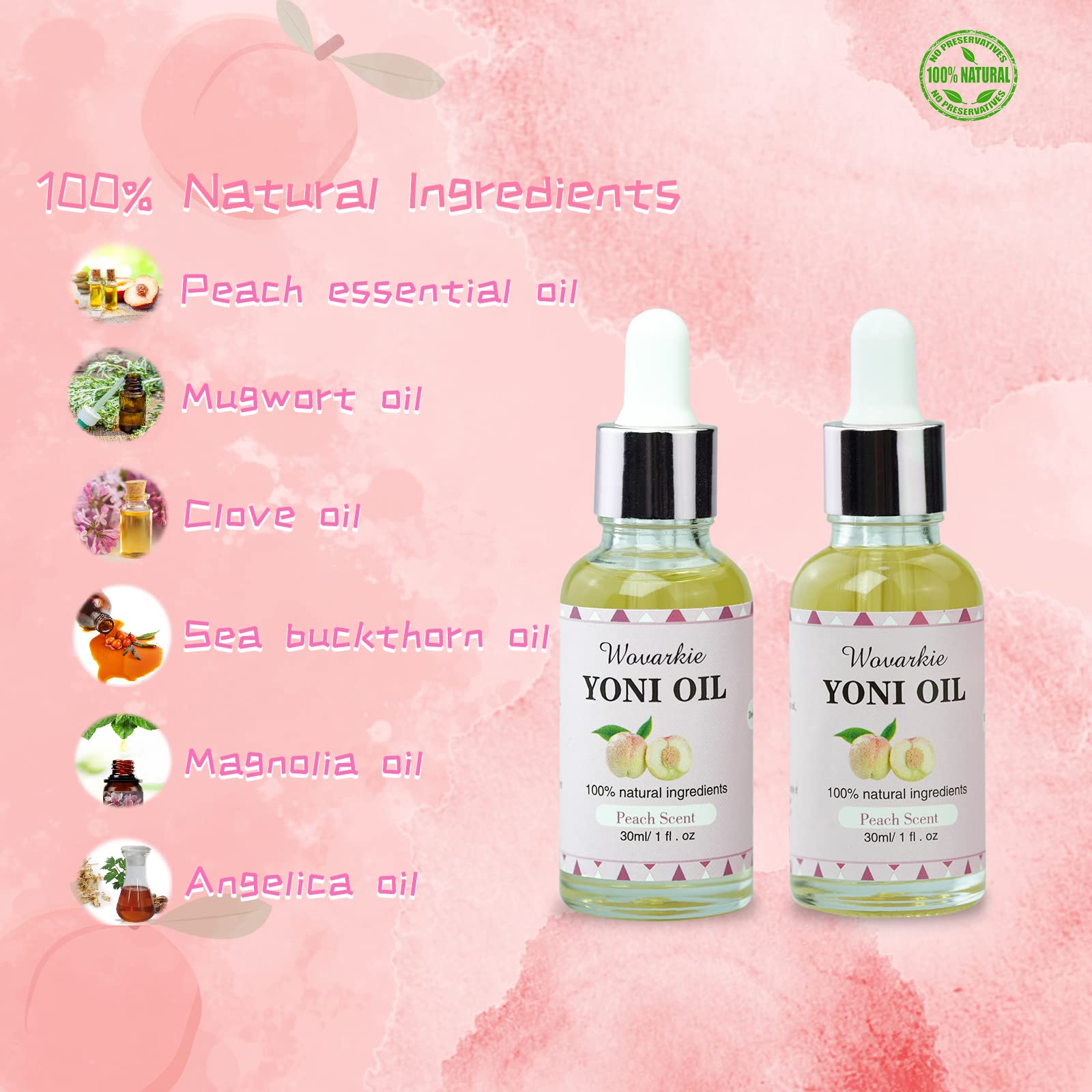 2 Packs Yoni Oil for Women, 1 fl oz/30 ml Feminine Oil Intimate Deodorant for Women, Eliminates Odor Wovarkie buy supplements canada