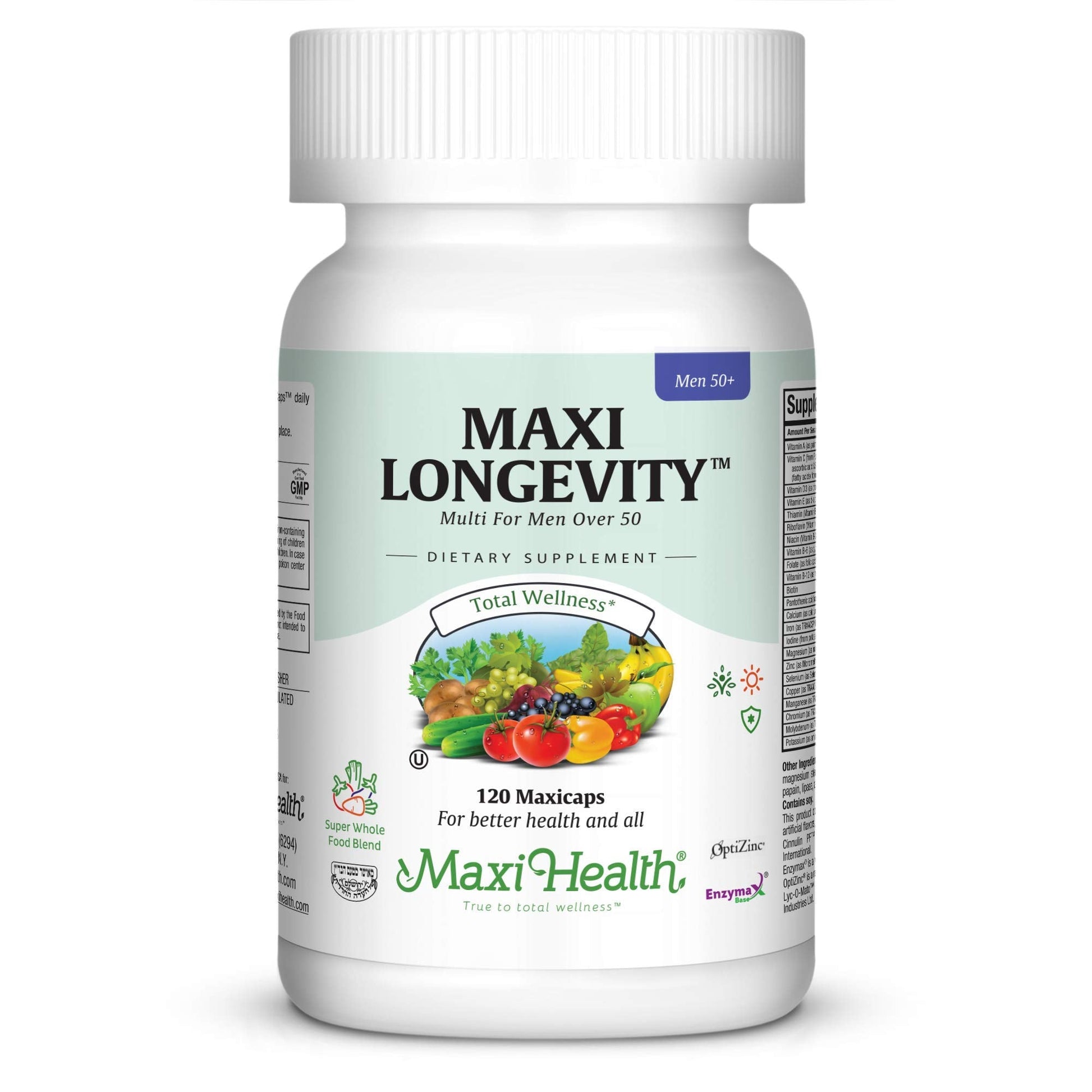 Mens Multivitamin 50 Plus – Daily Multivitamin for Men Over 50 with Vitamin B12, A, D, C, Zinc, Magnesium & More – Energy, Immune & Heart Support Mens Multi Vitamins - Non-GMO – 120 Capsules Maxi Health buy supplements canada