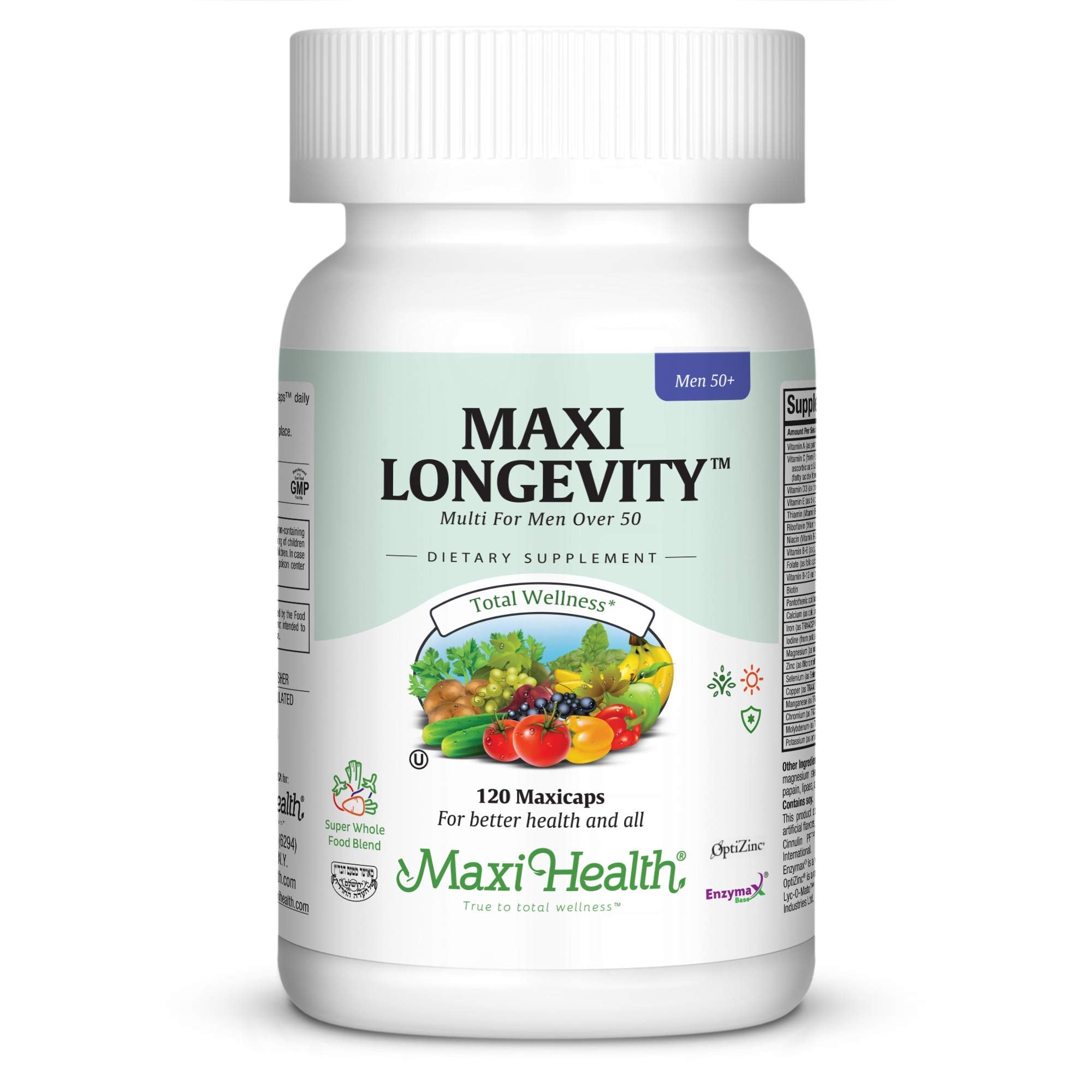 Mens Multivitamin 50 Plus – Daily Multivitamin for Men Over 50 with Vitamin B12, A, D, C, Zinc, Magnesium & More – Energy, Immune & Heart Support Mens Multi Vitamins - Non-GMO – 120 Capsules Maxi Health buy supplements canada