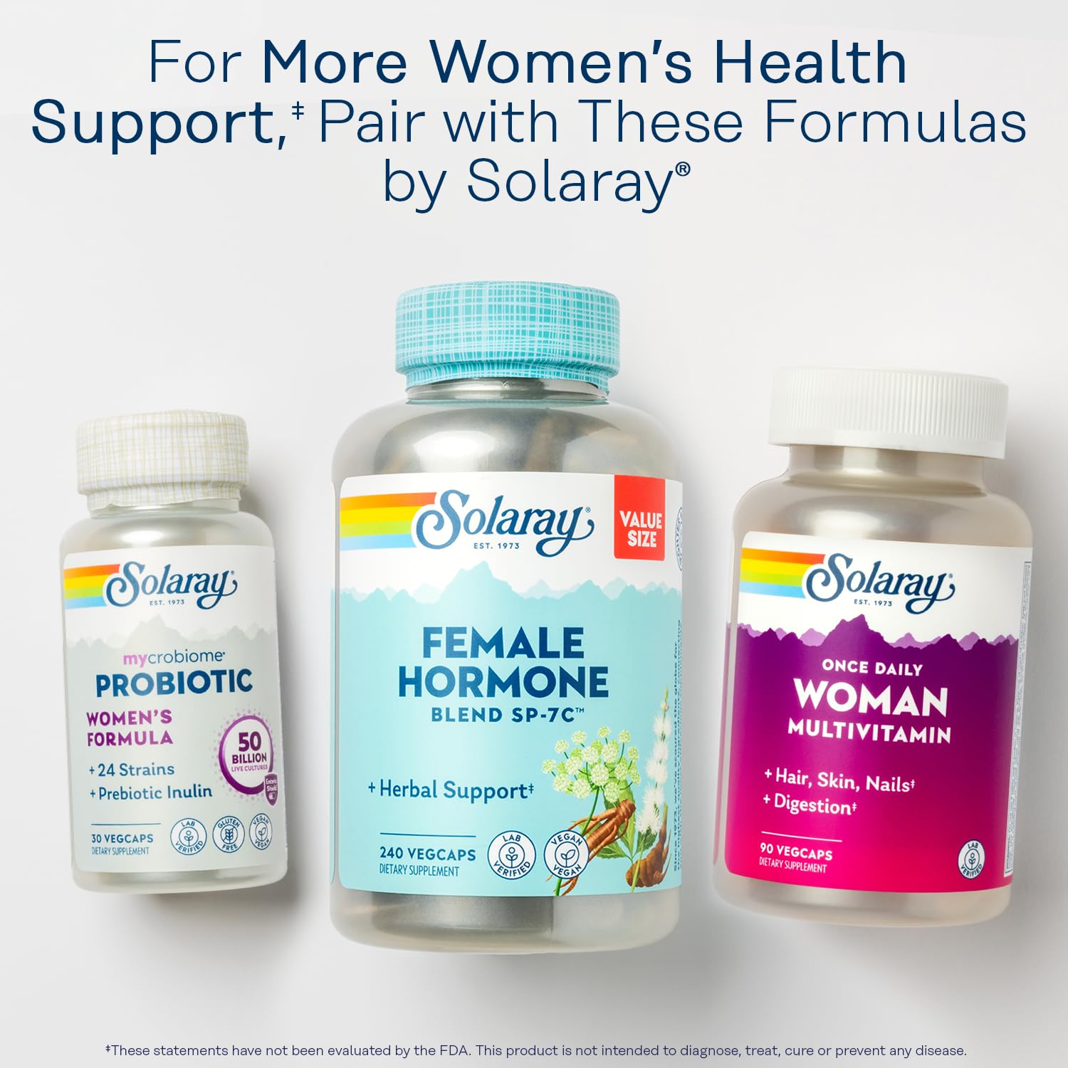 SOLARAY PhytoEstrogen Menopause Supplements with Wild Yam, Black Cohosh and Dong Quai - Phyto Estrogen Pills for Perimenopause and Menopause Support, Vegan, 60-Day Guarantee, 60 Servings, 240 VegCaps SOLARAY buy supplements canada
