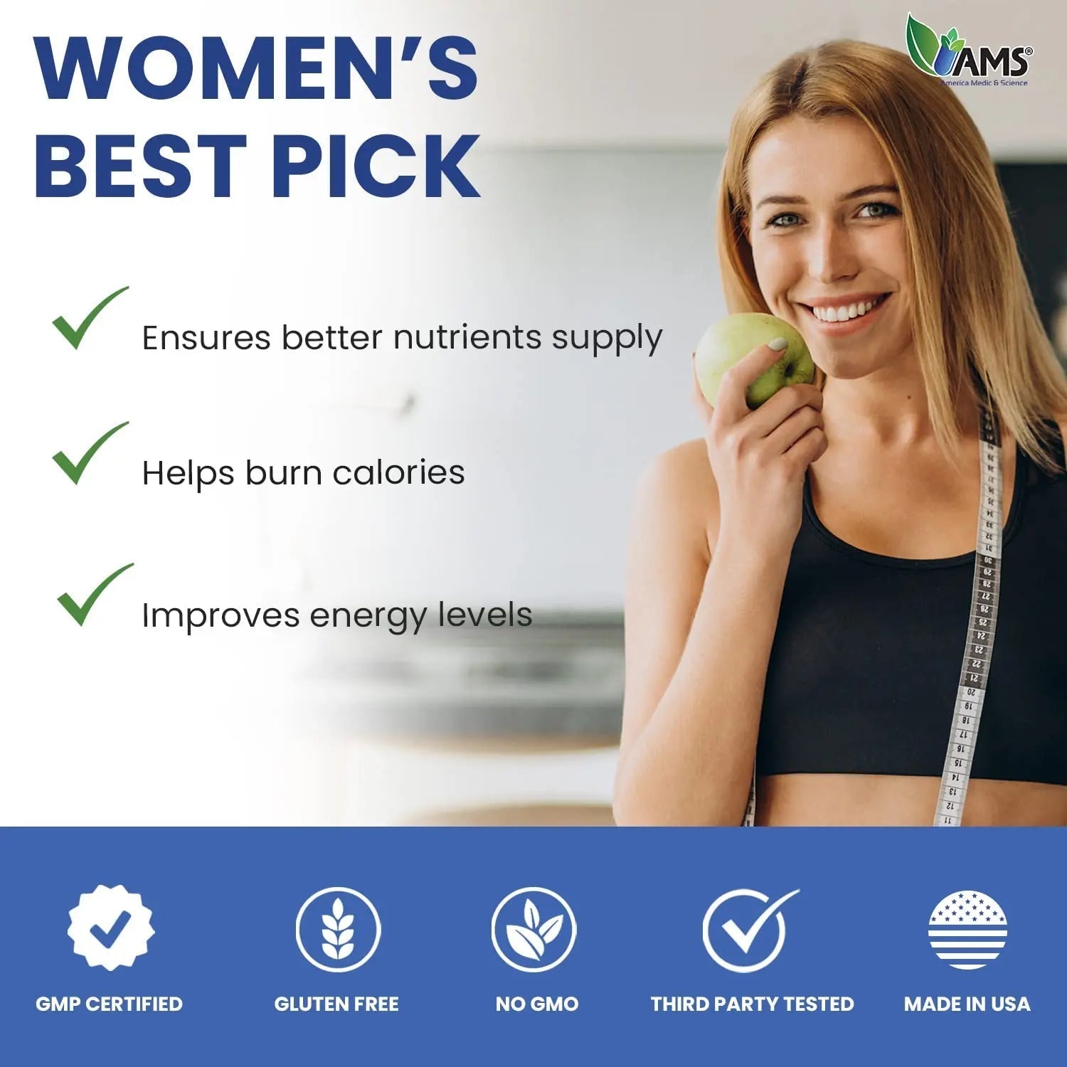 America Medic & Science Multivitamins for Women, Multi-NRG, 45 Coated Caplets, One Daily, Immune Support Supplements, Vitamin C & B Complex America Medic & Science buy supplements canada
