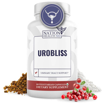 NATION HEALTH MD UroBliss Formula for Urinary Tract Support - D Mannose 1000mg Capsules with Cranberry Extract for Feminine Care and UTI-Health, 60 Capsules NATION HEALTH MD buy supplements canada