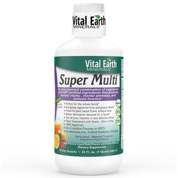 Vital Earth Minerals Super Multi – Liquid Multivitamins for Women, Men & Kids, Liquid Vitamins with Fulvic Acid for Better Absorption, MTHFR Support, 32 Oz + 1 Oz Cup Vital Earth Minerals buy supplements canada