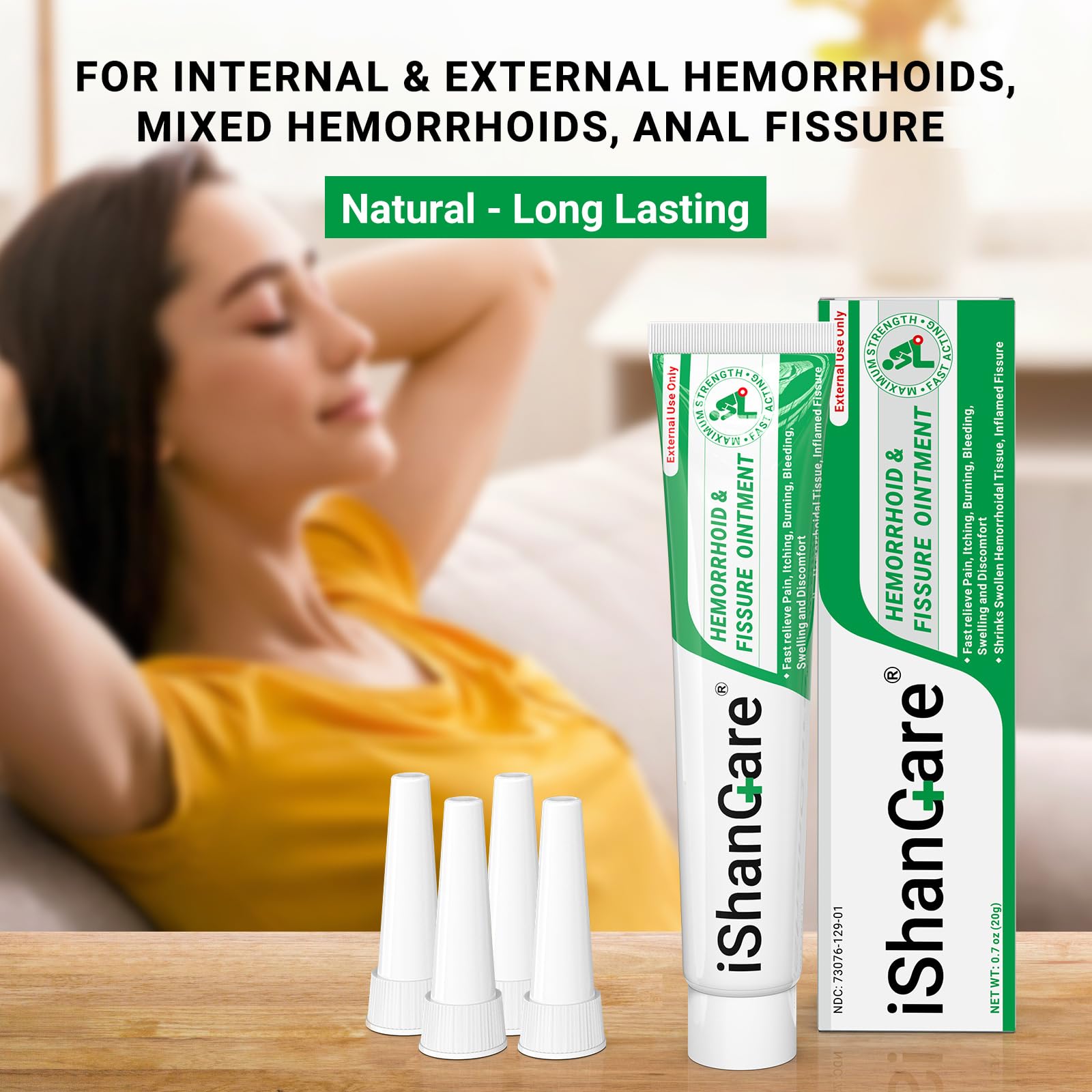 Hemorrhoid Cream, Hemorrhoid & Fissure Treatment Ointment Extra Strength, Relief Anal Pain, Itching, Bleeding, Swelling, Discomfort, Natural Herbs Fast Acting Ingredients, Contains Vitamin E ishancare buy supplements canada