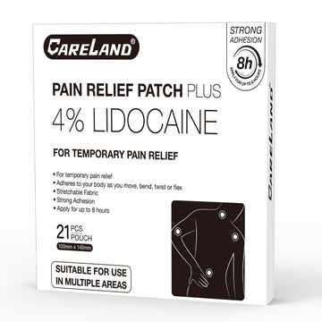 CARELAND 4% Lidocaine Patches Maximum Strength, 21 Count (10cm x 14cm) - OTC Pain Relief Patches with Stronger Adhesion for Back, Shoulder, Knee, Large Size CARELAND buy supplements canada