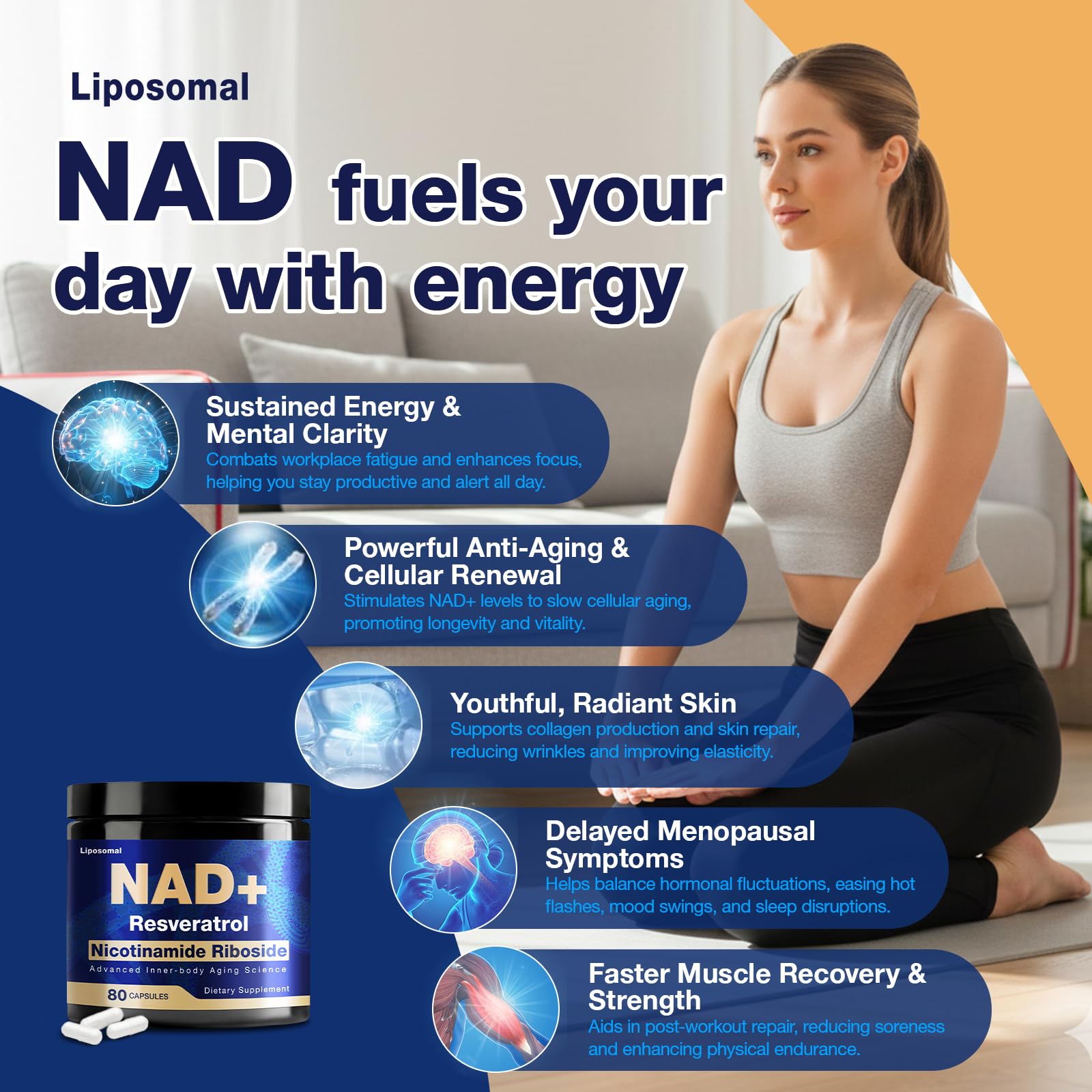 NLMUBR LUCKSIT NAD Supplement - NAD Nicotinamide Riboside Resveratrol 900mg, NAD Supplements for Women & Man, Liposomal NAD+ for Anti Aging & Cell Regenerator, 80 Capsules NLMUBR LUCKSIT buy supplements canada