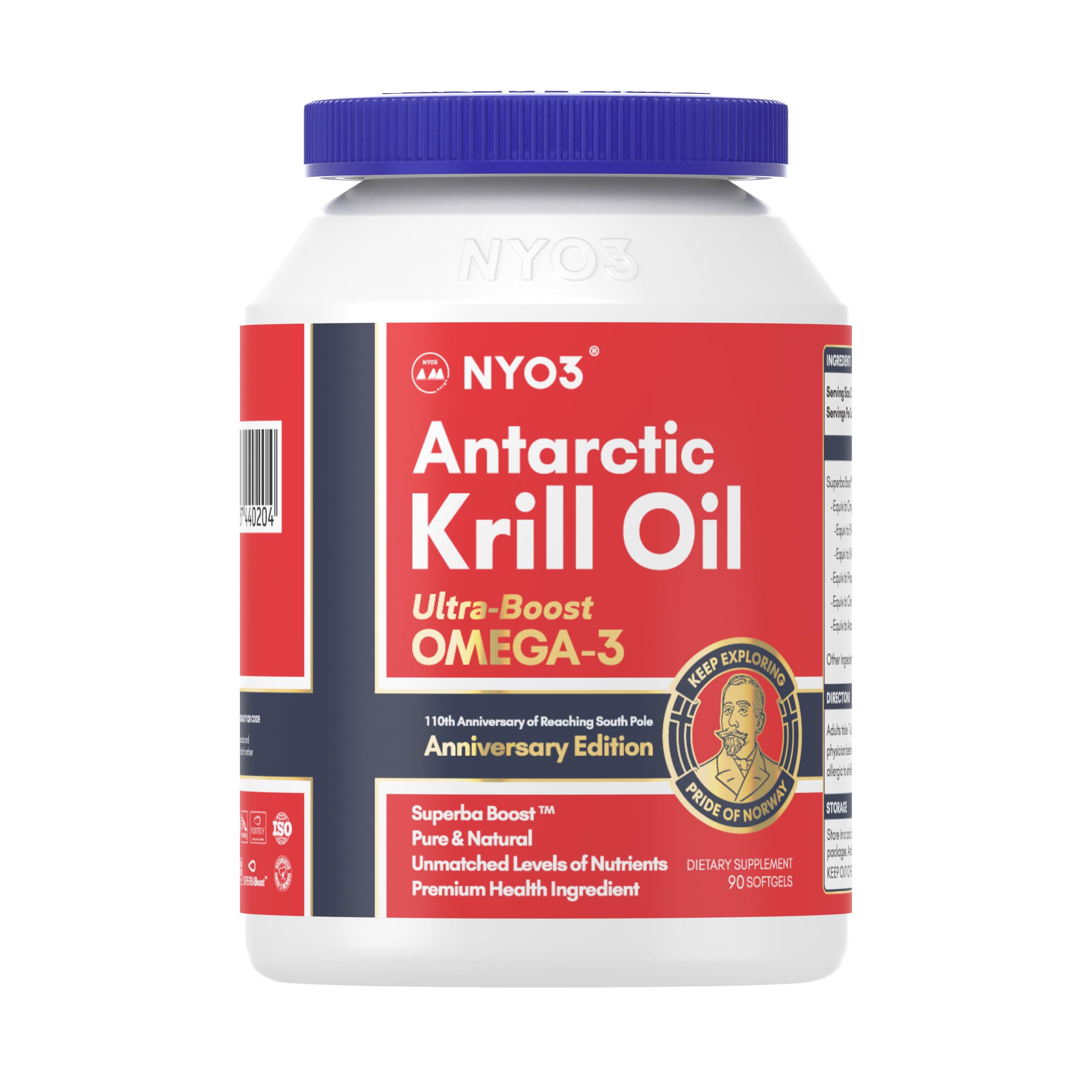 NYO3 Antarctic Krill Oil 1000mg Omega 3 Supplement, EPA & DHA, 90 Softgels Astaxanthin NYO3 buy supplements canada