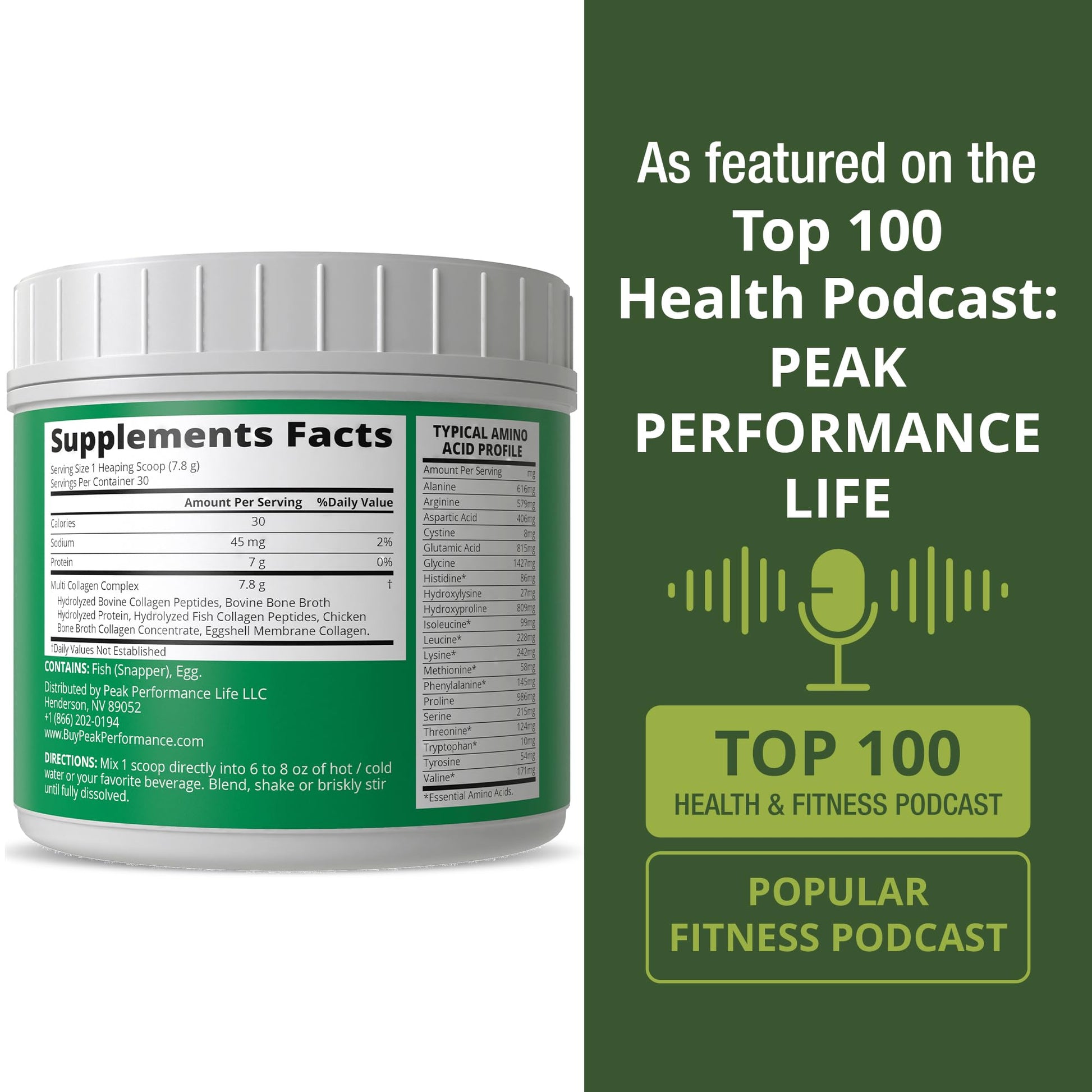 Peak Performance All 5 Multi-Collagen Protein Powder Peptides Multi-Collagen Contains All Types I, II, III,V, X. Keto, Paleo Friendly with Hydrolyzed Bovine, Marine, Chicken, Bone Broth Collagens Peak Performance buy supplements canada