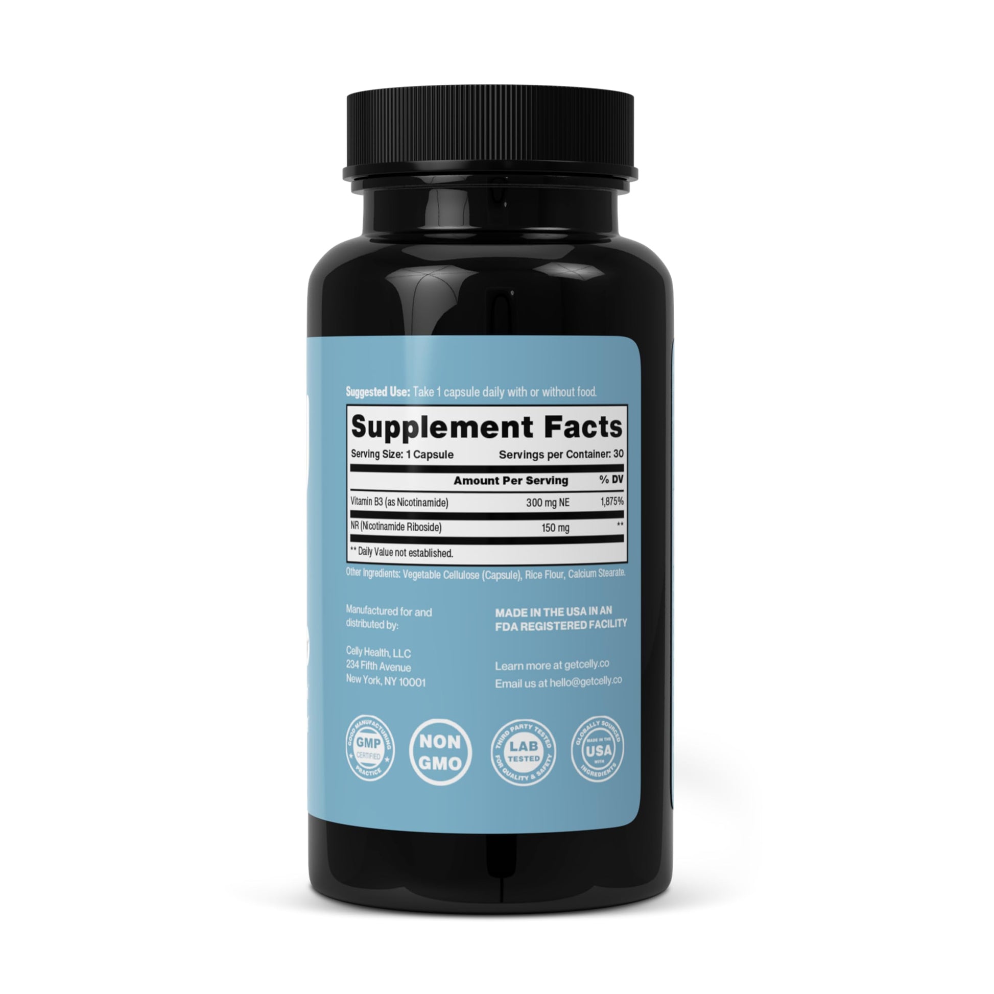 Celly NAD Booster | Longevity Supplement for Healthy Aging with NR (Nicotinamide Riboside) and Nicotinamide | Promotes Cell Function & Vitality | Non-GMO & 3rd Party Tested Celly buy supplements canada