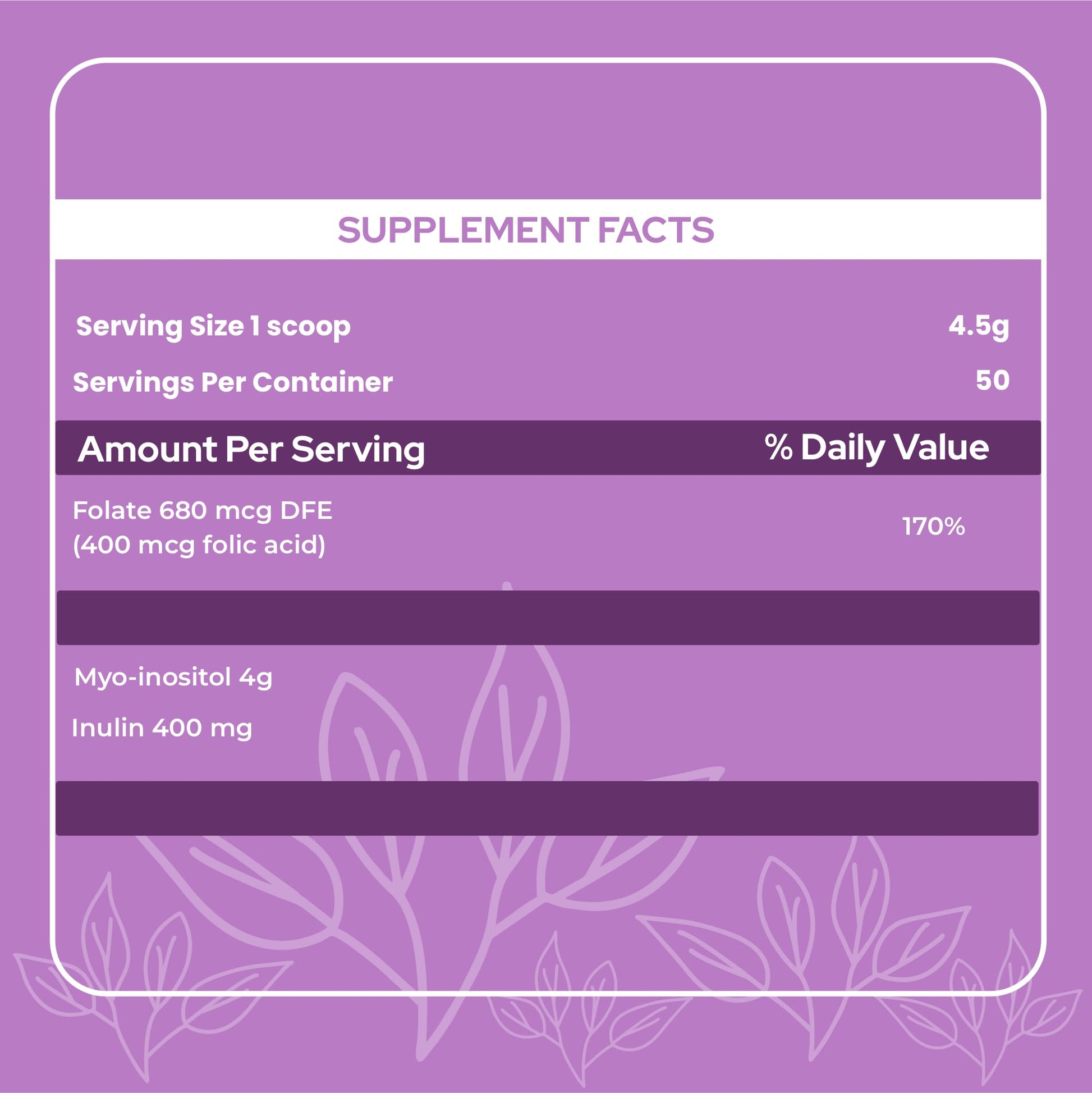 Holiherb 4g Myo Inositol + Folic Acid Holiherb buy supplements canada