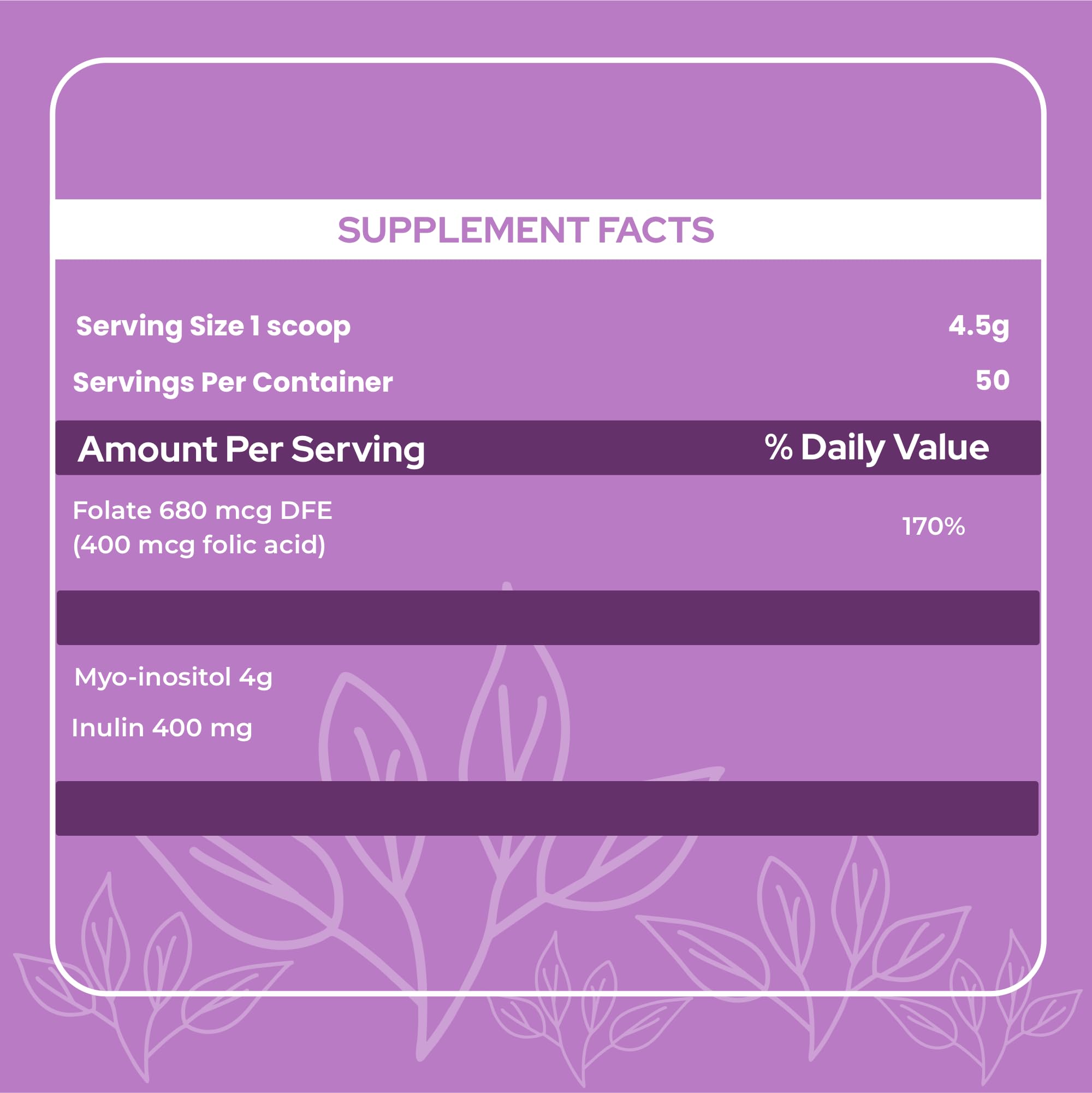 Holiherb 4g Myo Inositol + Folic Acid Holiherb buy supplements canada