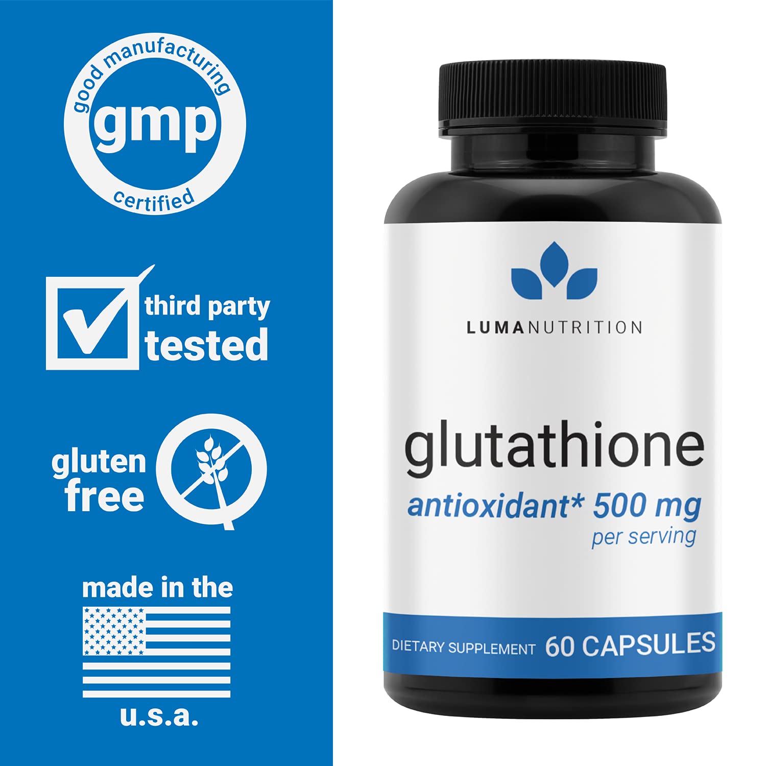 Premium Glutathione - Reduced Glutathione 500mg - Glutathione Supplement - L-Glutathione Luma Nutrition buy supplements canada