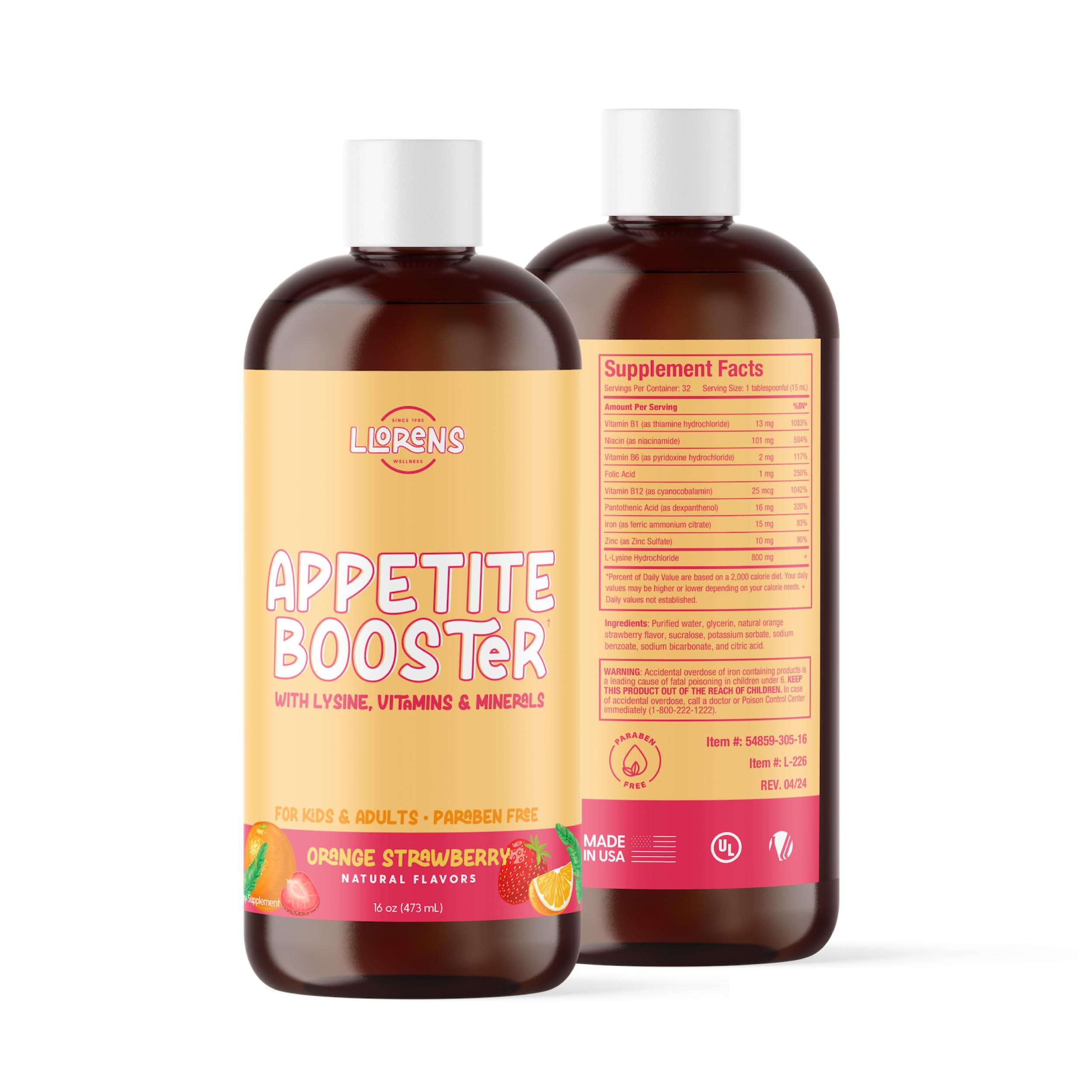 Appetite Booster Weight Gainer for Kids, 16 Fl Oz, Natural Orange Strawberry By Llorens Wellness LLORENS PHARMACEUTICAL buy supplements canada