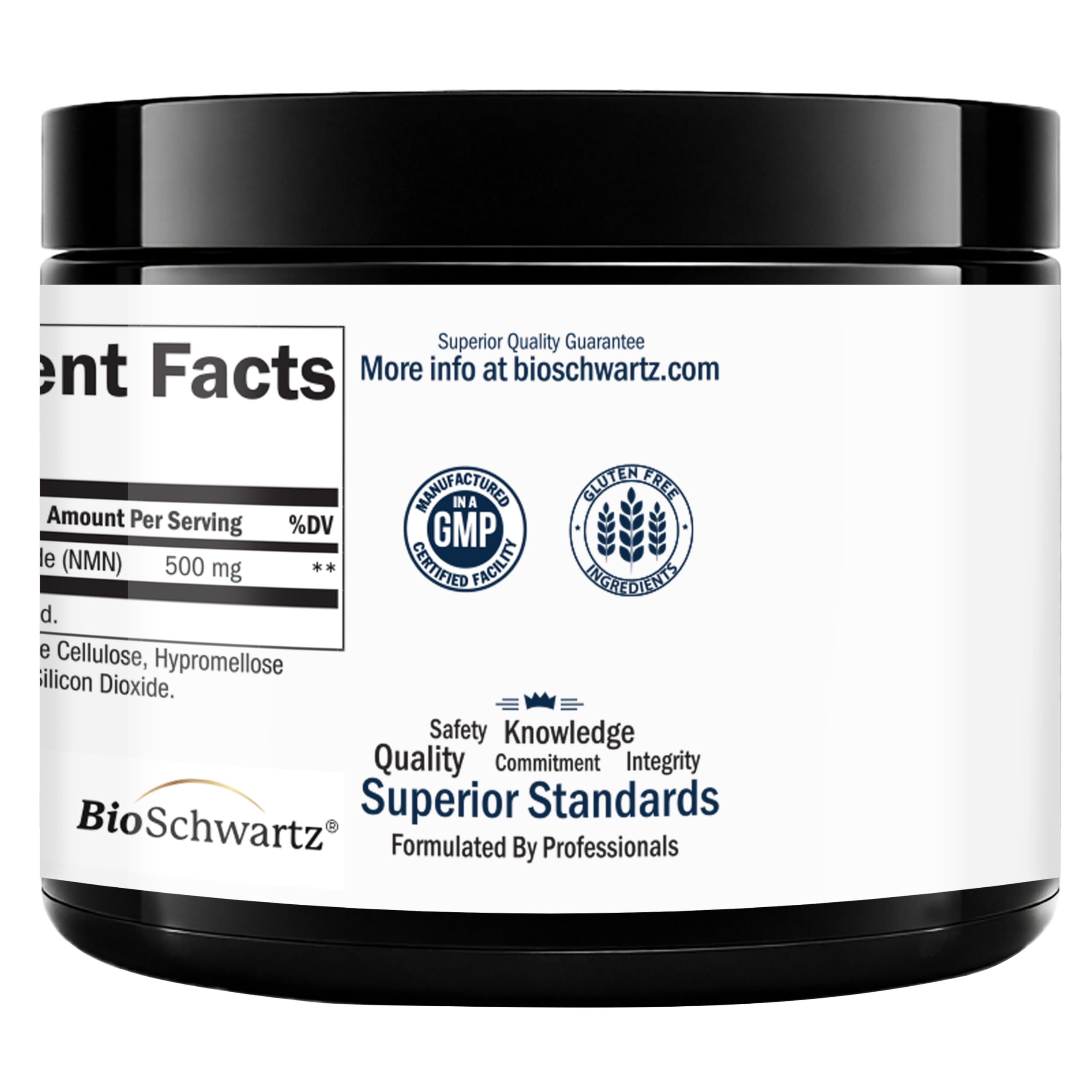 BioSchwartz NMN Supplement - 500mg Nicotinamide Mononucleotide - 30 Servings, 60 Capsules - Made in The USA with Premium Globally Sourced Ingredients, Third-Party Tested, Gluten-Free NMN Supplement BioSchwartz buy supplements canada
