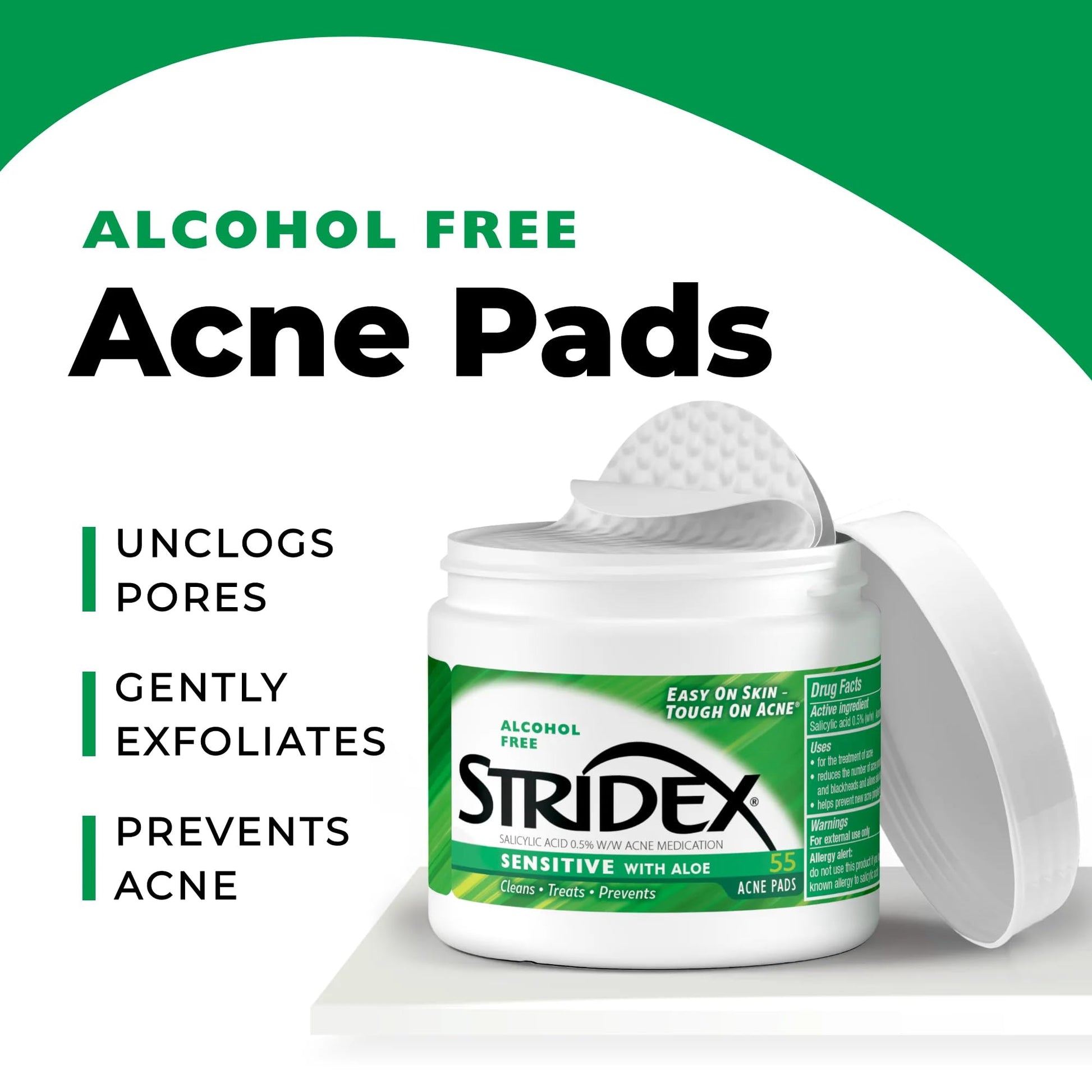 Stridex Acne Pads Sensitive With Aloe 55 Count Alcohol-Free Stridex buy supplements canada