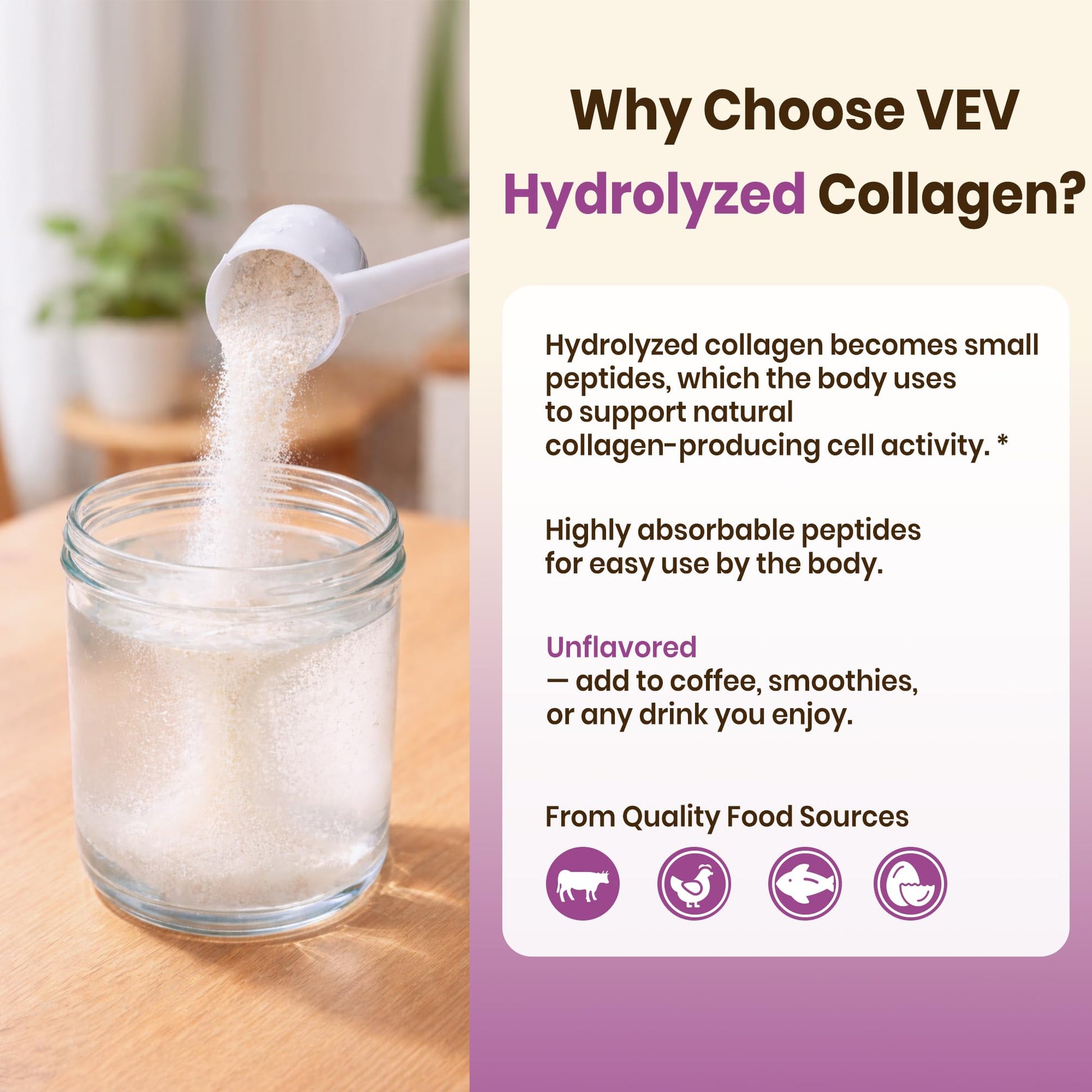 VEV Multi Collagen Peptides Powder, 16 oz (41 Servings) – Type I, II, III, V, X, Hydrolyzed Collagen, Hyaluronic Acid, Biotin, Vitamin C VEV buy supplements canada