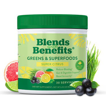 360 Nutrition Blends with Benefits Super Greens Powder w/Probiotics, Digestive Enzymes, Sugar & Gluten Free, Plant Based Superfood Drink Mix for Gut Health, Bloating, Immunity, Overall Health, 6.35 oz 360 Nutrition buy supplements canada