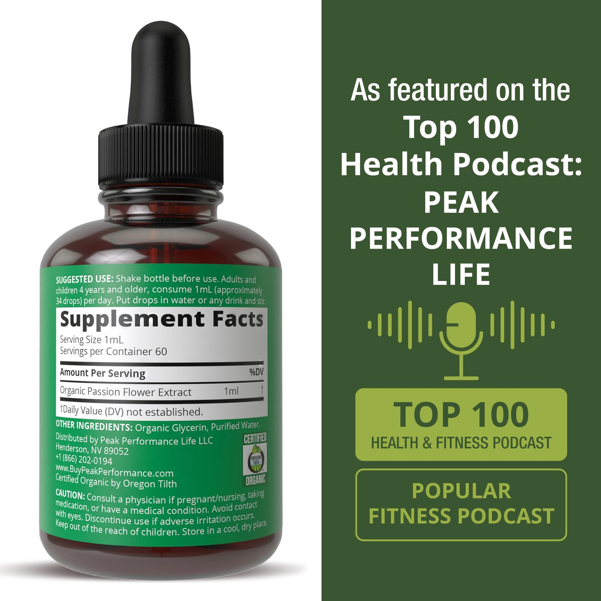 USDA Organic Passion Flower Extract Vegan Liquid Drops with High Bioavailability for Women and Men. Organic Passionflower Supplement with Zero Sugar and Gluten Free. for Calm, Relaxation Support. Peak Performance buy supplements canada