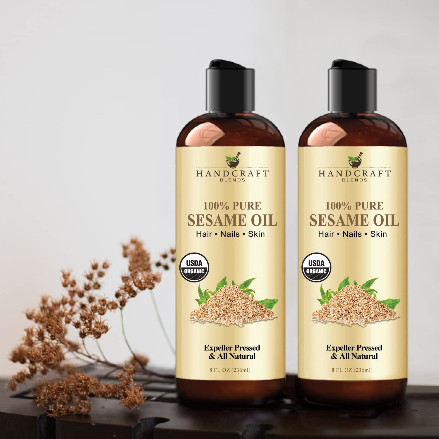 Handcraft Blends Organic Sesame Oil for Skin and Hair 8 oz - 100% Pure and Natural - Premium Handcraft Blends buy supplements canada