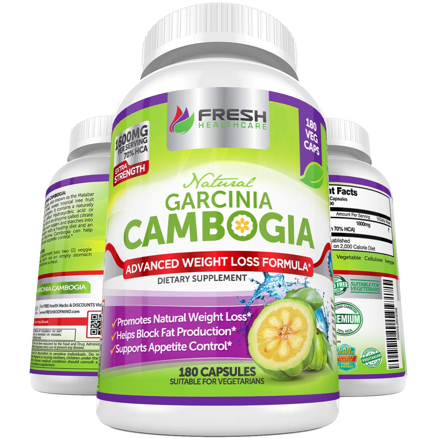 Fresh Healthcare 100% Pure Garcinia Cambogia Extract - All Natural Appetite Suppressant FRESH HEALTHCARE buy supplements canada
