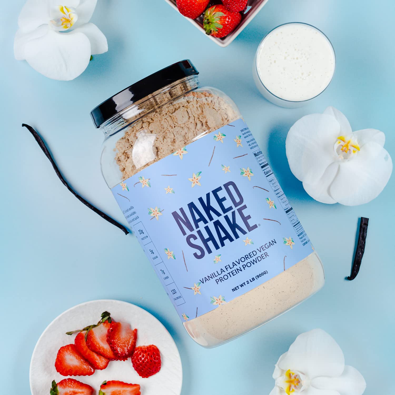 NAKED Shake - Vanilla Protein Powder - Plant Based Protein Shake with Mct Oil, NSF Certified, Gluten-Free, Soy-Free, No Gmos Or Artificial Sweeteners - 30 Servings NAKED buy supplements canada