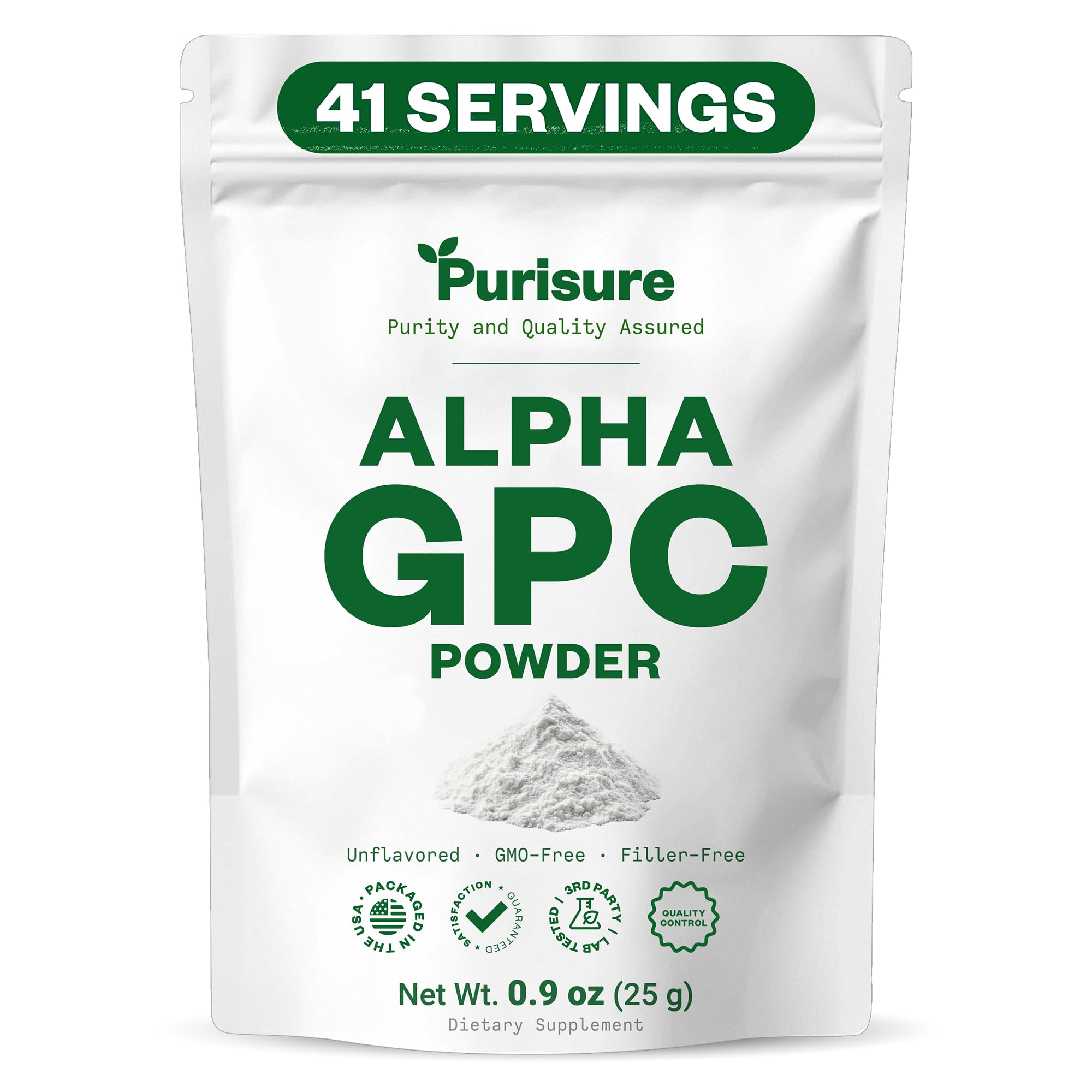 Purisure Alpha GPC Powder, 25 g, Pure Alpha GPC Choline Supplement for Brain and Focus, CDP Choline Supplements for Memory Performance & Concentration, No Fillers, Non-GMO, Offers 41 Servings Purisure buy supplements canada