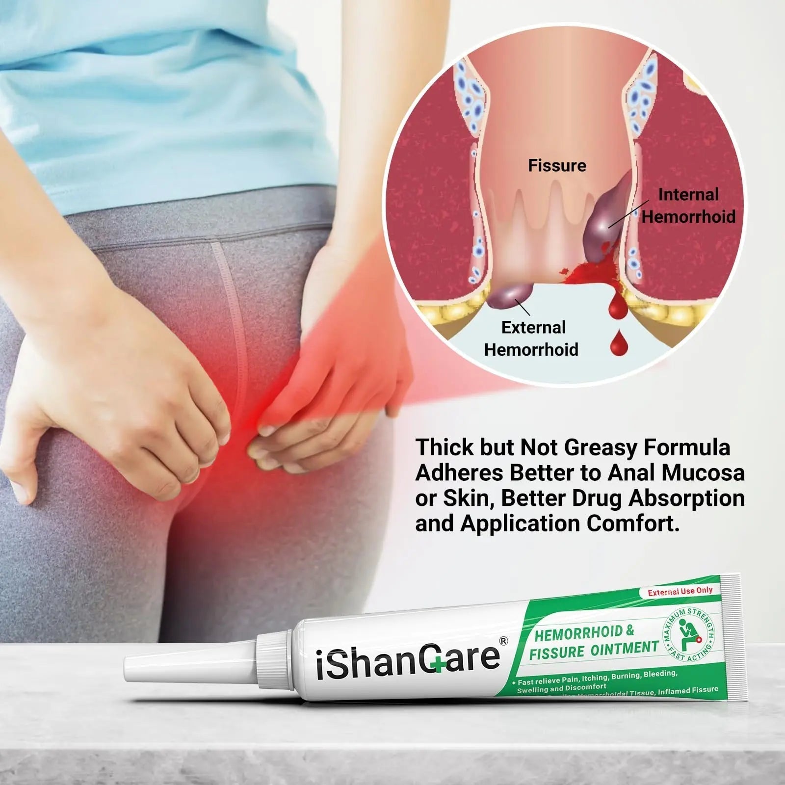 ishancare Hemorrhoid Cream, Hemorrhoid & Fissure Treatment Ointment Extra Strength, Relief Anal Pain, Itching, Bleeding, Swelling, Discomfort, Natural Herbs Fast Acting Ingredients, Contains Vitamin E ishancare buy supplements canada