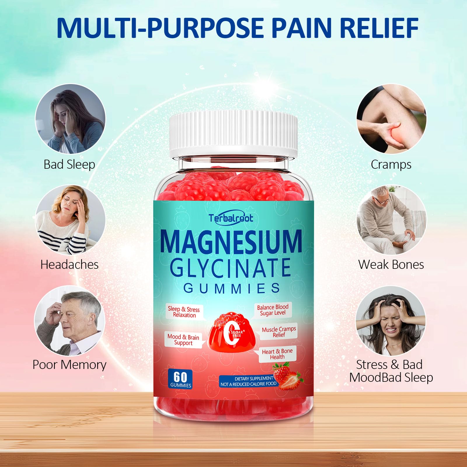 Magnesium Glycinate Gummies 400mg, Sleep & Relaxation Support, Sugar Free Vegan Magnesium Gummies for Adults Magnesium Supplements for Muscle Cramps, Stress Relief, Calm Mood,High Absorption, 60 Count Terbalroot buy supplements canada