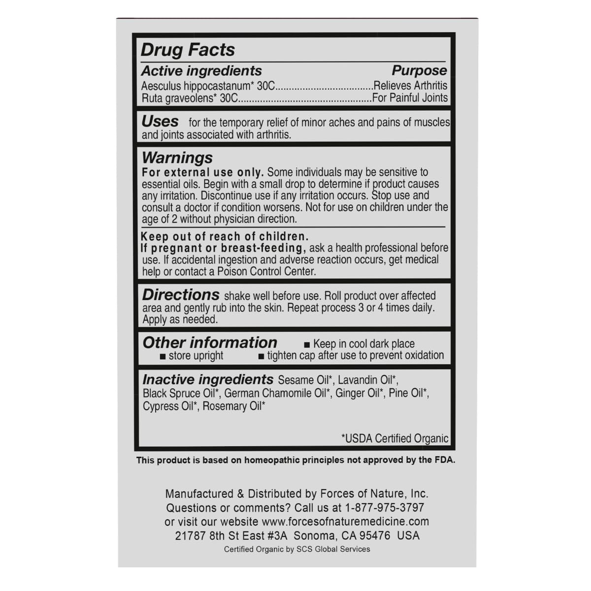 Forces of Nature -Natural, Organic Joint Pain Relief (4ml) Non GMO, No Harmful Chemicals -Alleviate Stiffness, Inflammation from Arthritis, Rheumatoid and Osteoarthritis, Increase Circulation Forces of Nature buy supplements canada