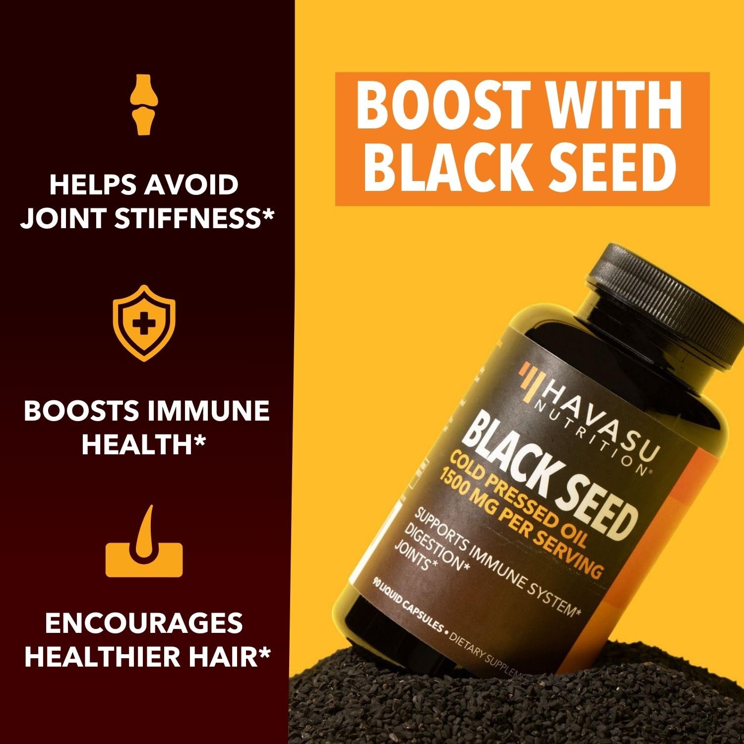 Black Seed Oil Nigella Sativa Cold-Pressed Capsules | 1500mg Black Cumin Seed Oil HAVASU NUTRITION buy supplements canada