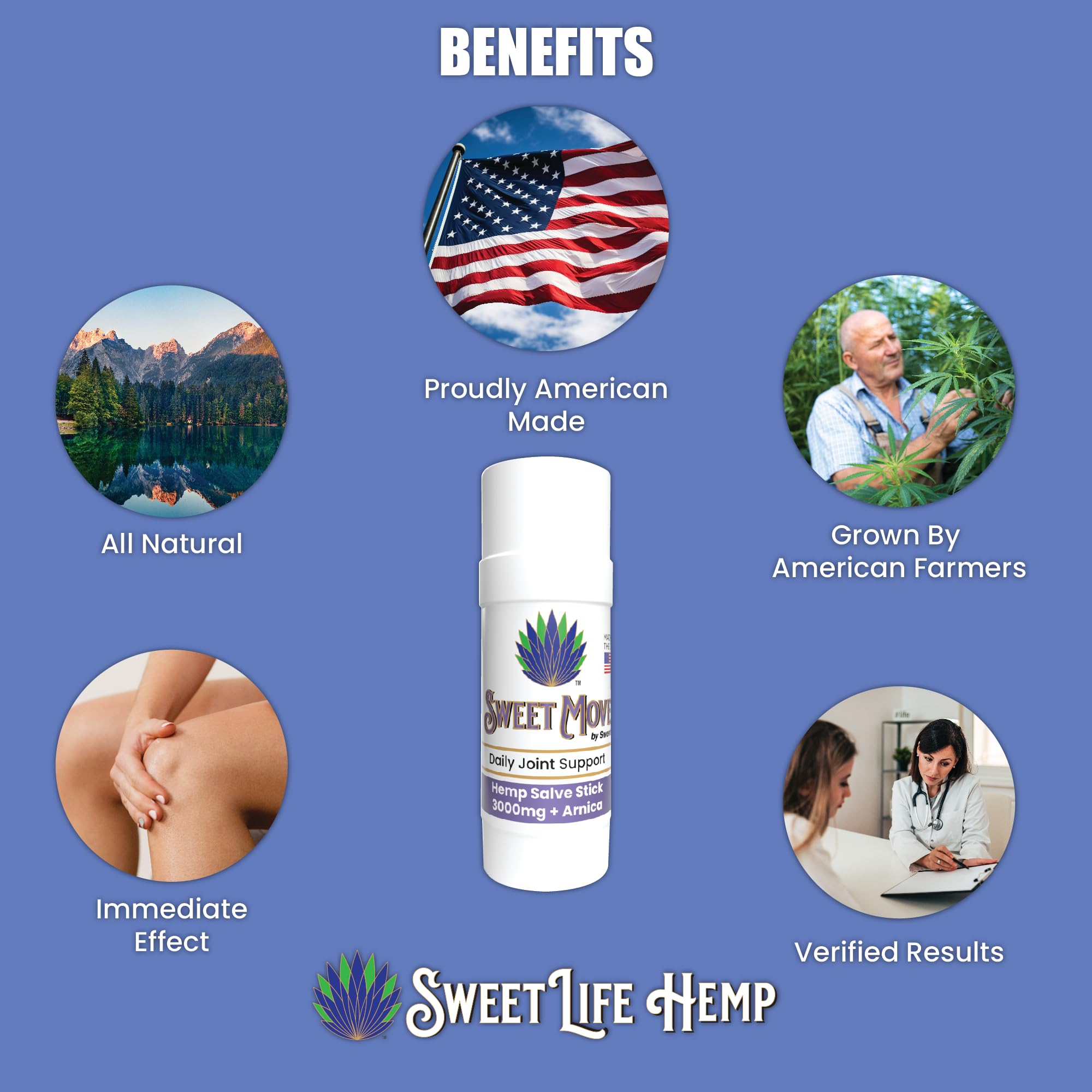 Sweet Life | Hemp Salve Stick | 3000mg | Organic Botanical Balm | Twist-Up Applicator | Small Business | Muscle & Joint Comfort Sweet Life buy supplements canada