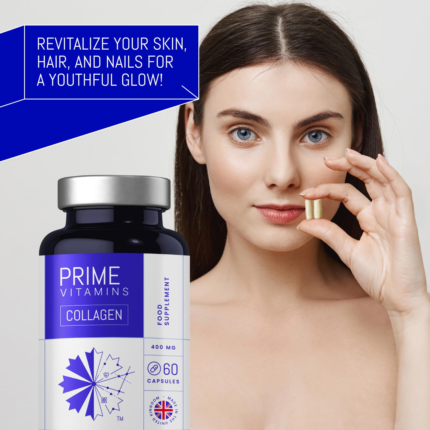 Marine Collagen 400mg | Hydrolysed Collagen Supplements for Women & Men PRIME VITAMINS buy supplements canada